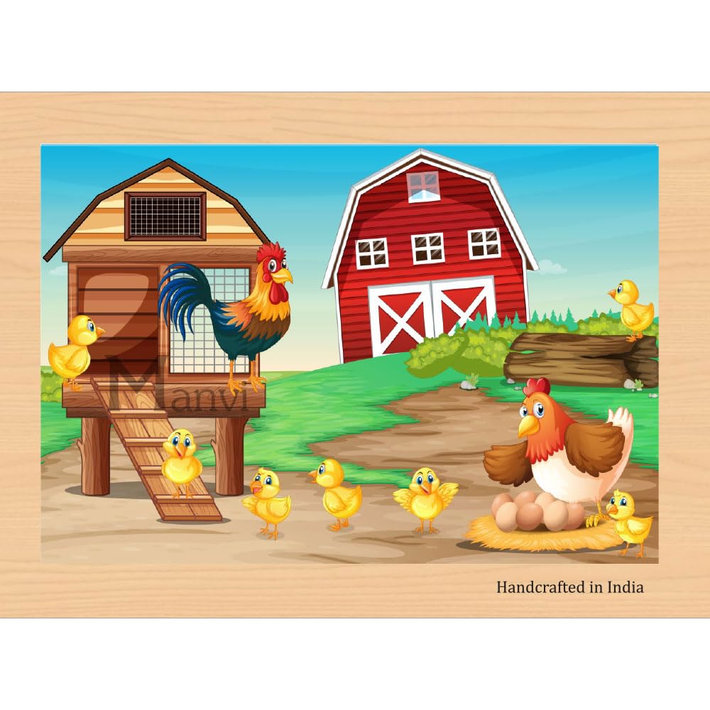MANVI 36-Piece Wooden Jigsaw Puzzle Blocks Game for Kids & Adults - Educational Multi-Character Picture Puzzle Toy for Family Game Night & Early Learning Activities