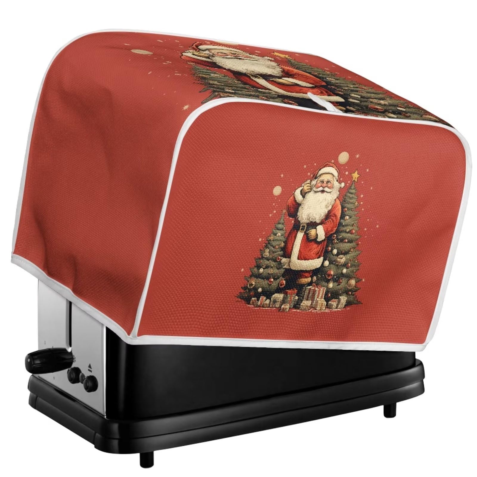 Funny Santa Claus Toaster Cover for 2-Slice Toaster - Kitchen Appliance Protection & Christmas Decoration | Dustproof Bread Maker & Oven Cover | Perfect for Holiday Kitchen Decor & Gift Giving