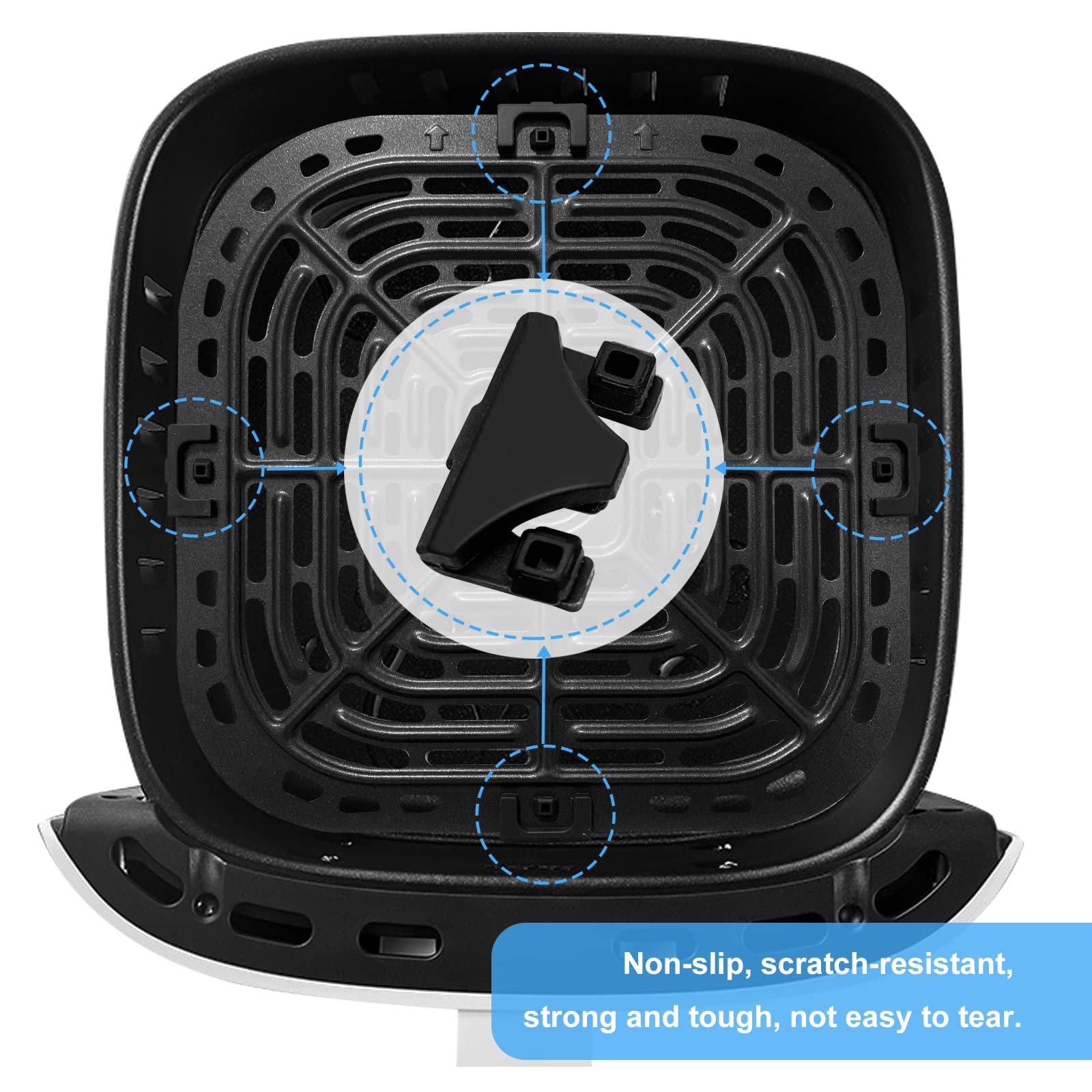 Upgraded 4PCS Rubber Feet for Instants Air Fryer - Replacement Silicone Bumper Parts & Tabs for Vortex Air Fryer Tray | Non-Slip, Heat Resistant Accessories for Cooking, Baking & Frying at Home