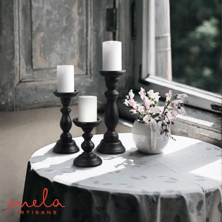 Matte Black Candle Holder Set - Modern Home Decor for Dining Table, Wedding Centerpieces & Romantic Ambiance