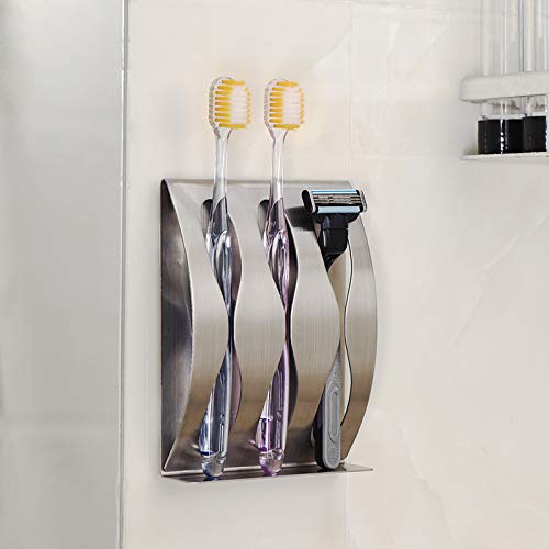 Premium Stainless Steel Toothbrush Holder - Wall Mounted for Bathroom & Shower Organization