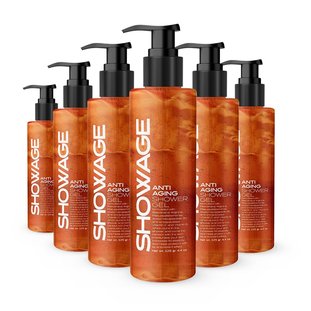 Anti-Aging Shower Gel & Body Wash - Moisturizing & Firming Cleanser for Youthful Skin | Hydrating Skin Care for Daily Use in Bath & Shower (Pack of 6)