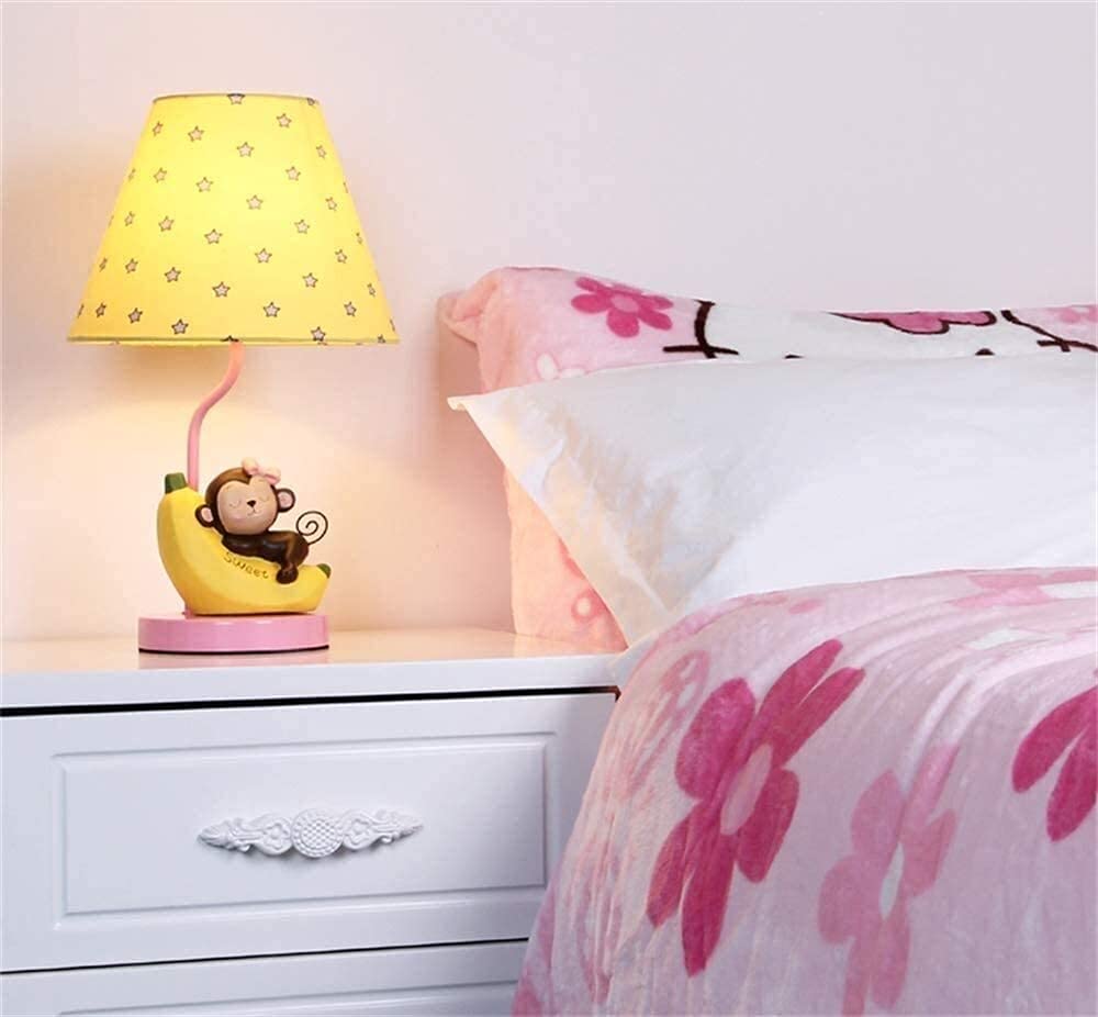 Cute Cartoon Little Monkey Desk Lamp - Modern Nursery & Bedroom Night Light, Warm Pink LED for Kids Room Decor, Study Table, Reading Light - Perfect for Bedside, Dorm, Gift Idea