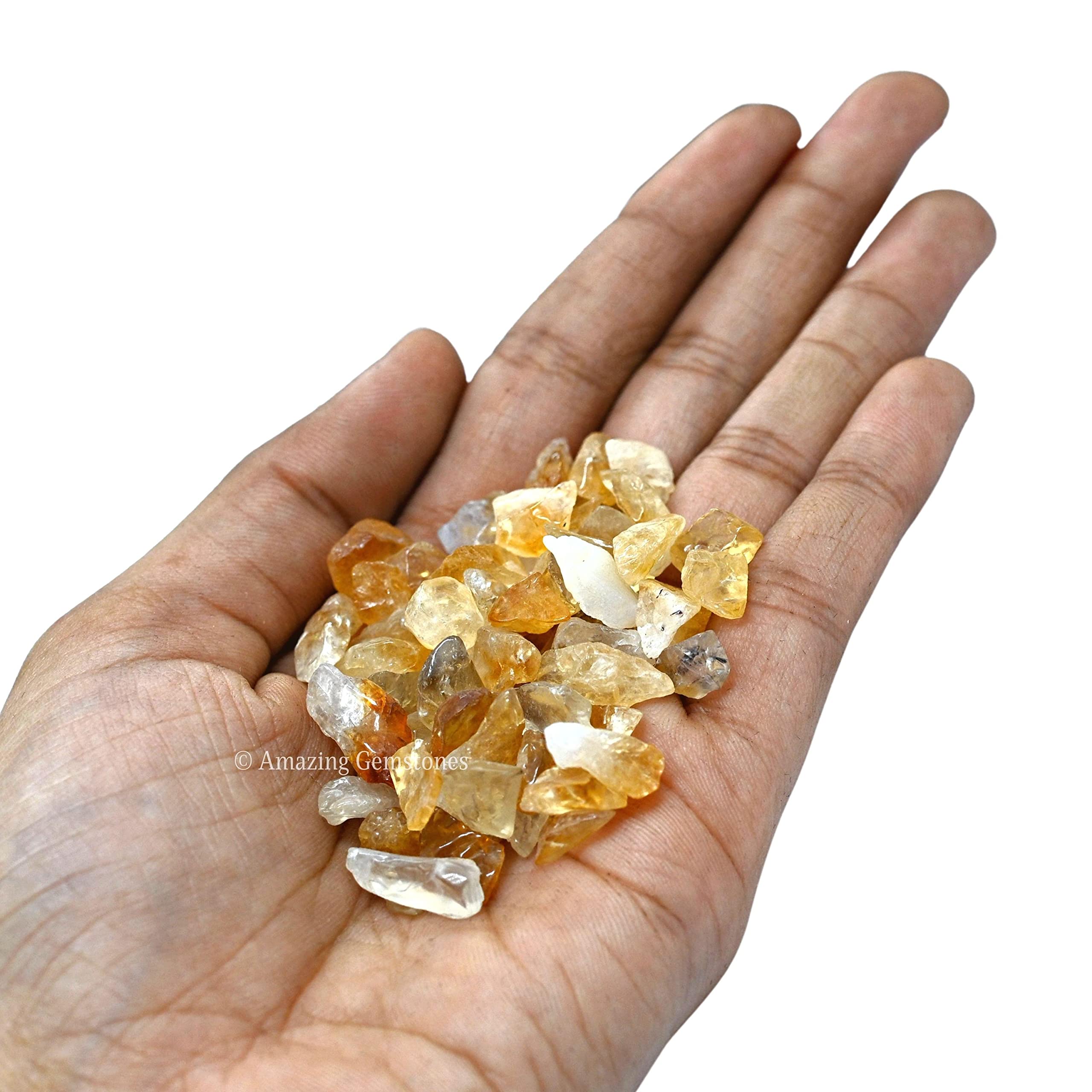 Natural AAA Grade Citrine Crystal Chips - 1000+ Carat Bulk Aquarium Gravel for Fish Tanks | Small Tumbled Stone Chips & Tiny Crystals for Home Decor, Jewelry Making & Spiritual Healing | Premium Gemstone Decorative Rocks for Vases, Terrariums & Crafts