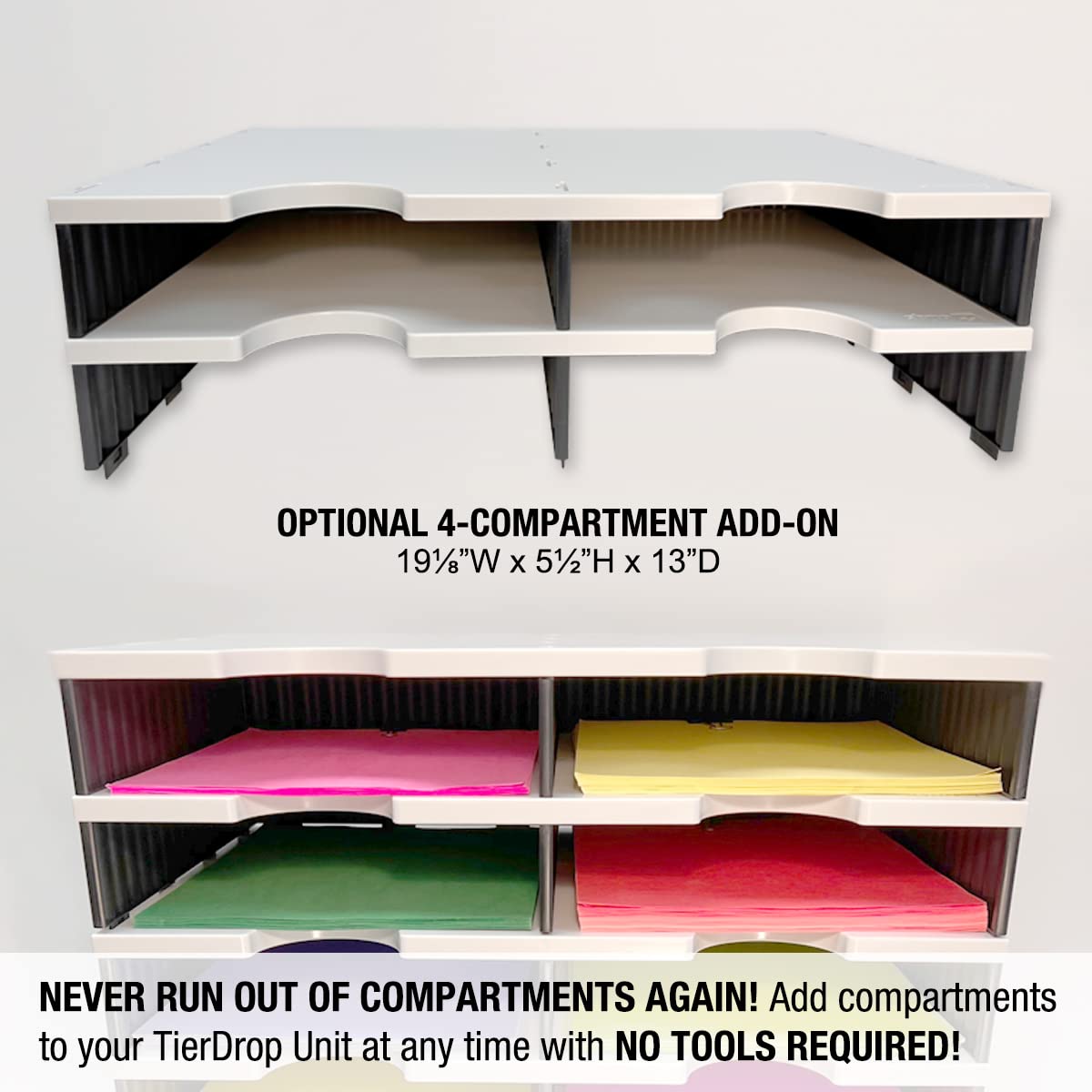 Ultimate Office Desktop Organizer - 6-Tier Letter Tray Sorter with Storage Base for Easy Access | Desk Organizer with Optional File Topper & Drawers | Perfect for Home Office, School, and Workspace Organization