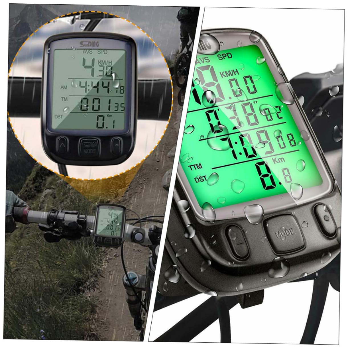 2 Sets Bike Speedometer with Stopwatch - Waterproof Cycling Computer for Bicycle, Exercise Bike & Kayak - Track Speed, Distance & Time - Ideal for Outdoor Sports & Fitness Training