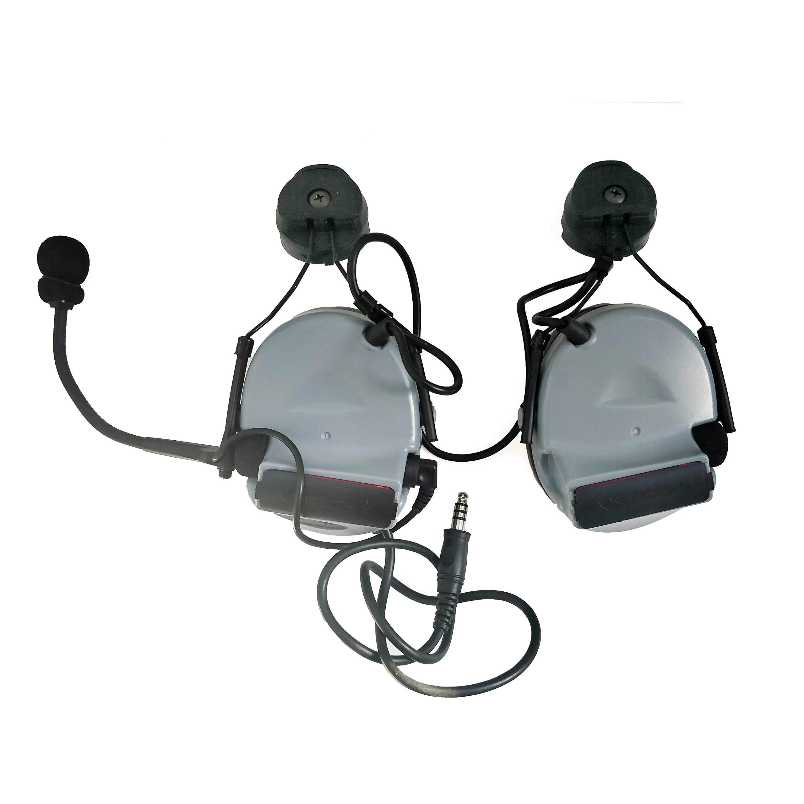 Noise Cancelling Electronic Hearing Protection Earmuffs with Helmet Rail Adapters - Tactical Communication Headset for Shooting, Construction & Industrial Safety (OSHA Compliant) - Perfect for Range, Hunting, and Loud Work Environments