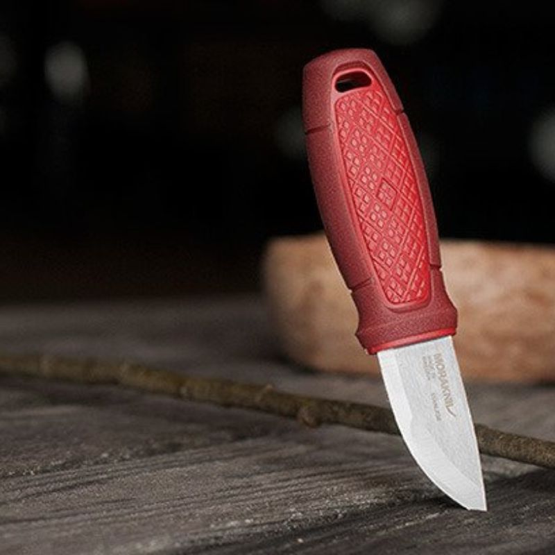 Morakniv Eldris Kit with Fire Starter & Sheath - Compact Outdoor Survival Knife for Camping, Hiking & Bushcraft (Red)