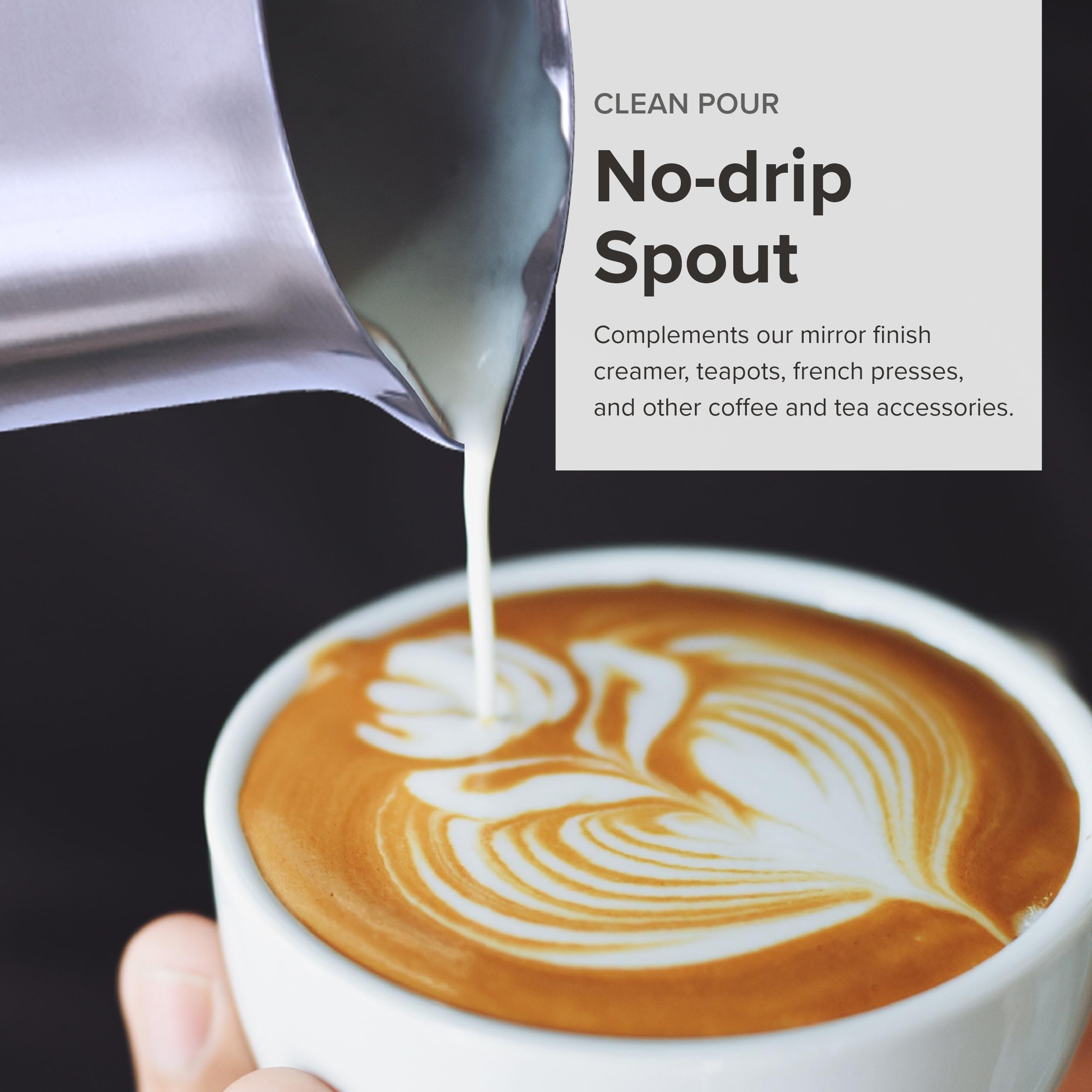 Frieling USA 10 oz Stainless Steel Milk Frother Pitcher - Professional Barista Grade Creamer Jug for Latte, Cappuccino & Hot Chocolate - Dishwasher Safe & Durable Brushed Finish - Perfect for Home Coffee Makers & Cafes