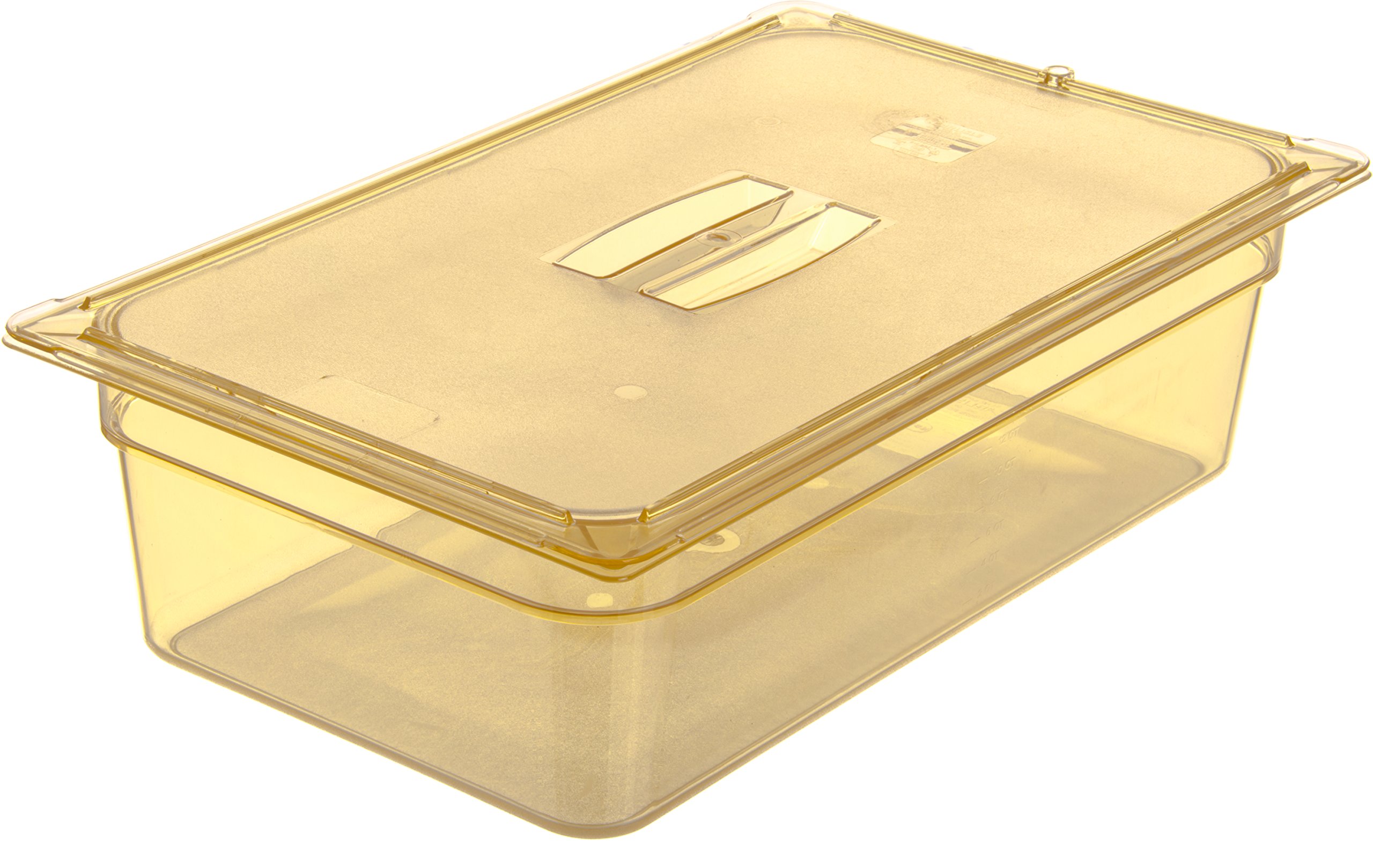 Carlisle 10410U13 High Heat Universal Lid for Full Size Food Pans - 20.75 x 12.88 Inches, Amber, Durable Plastic, Case of 6 - Perfect for Restaurants, Catering & Commercial Kitchens