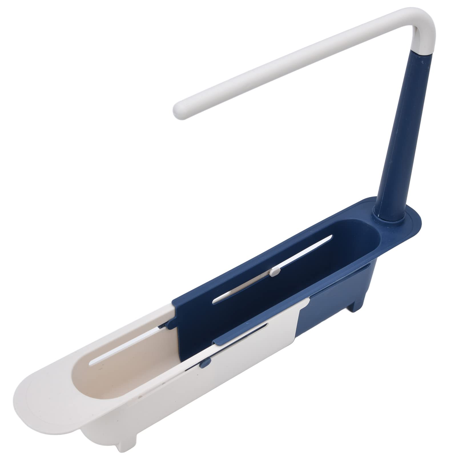 Expandable Sink Organizer Rack - Large Capacity Adjustable Kitchen Sink Storage Shelf with Humanized Design (Blue) - Perfect for Organizing Dishes, Sponges & Cleaning Supplies in Small Kitchens