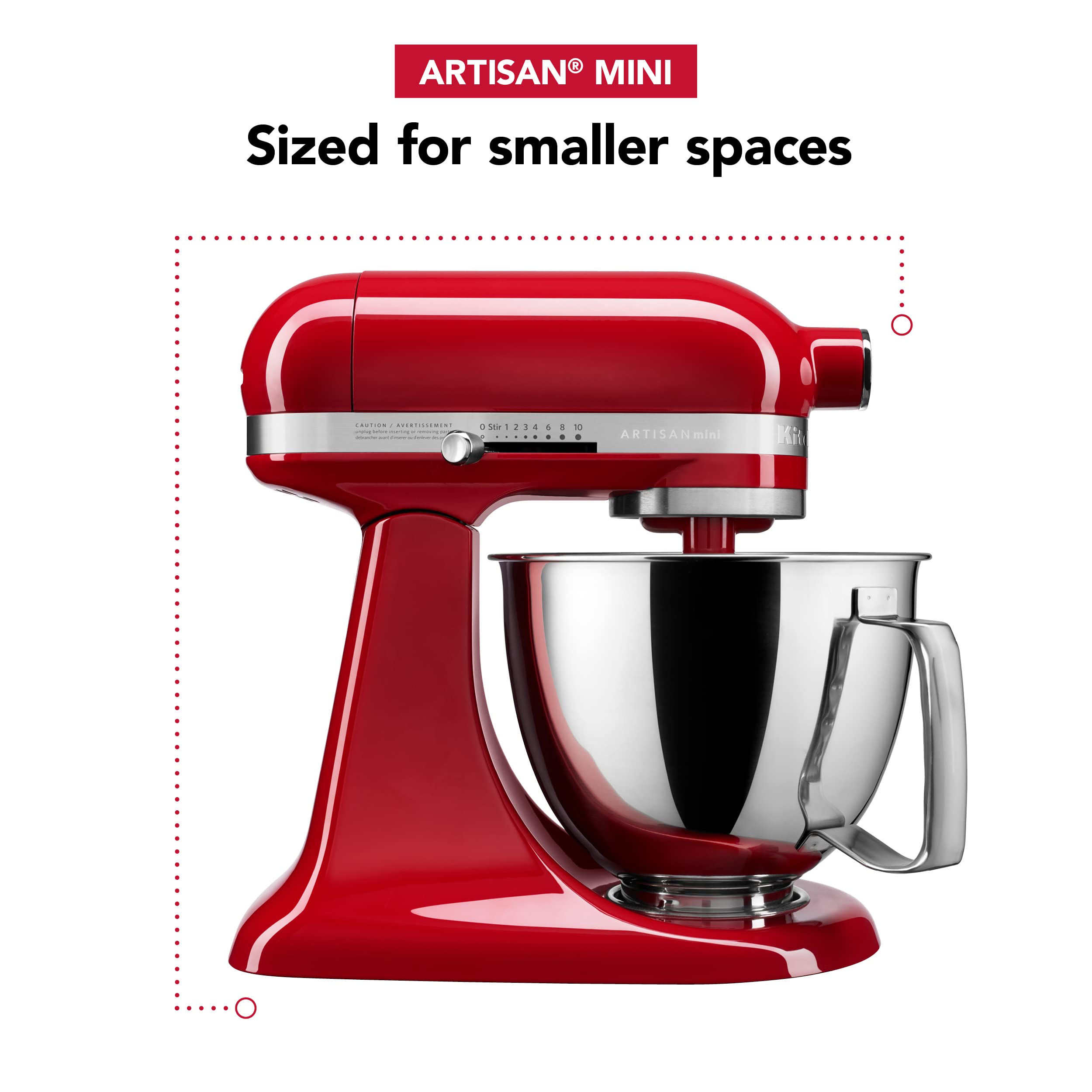 KitchenAid Artisan Mini 3.5 Quart Tilt-Head Stand Mixer - KSM3316X - Empire Red | Compact Baking Mixer for Cookies, Cakes & Dough | Perfect for Small Kitchens & Home Bakers