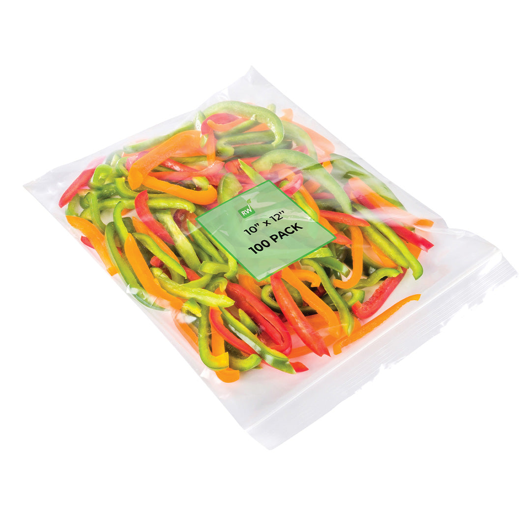 Clear Plastic Zip Bags BPA Free - 10 x 12 Inches, 100 Count Box - High Clarity Resealable Storage Bags for Food, Crafts, Office Supplies & Travel Organization
