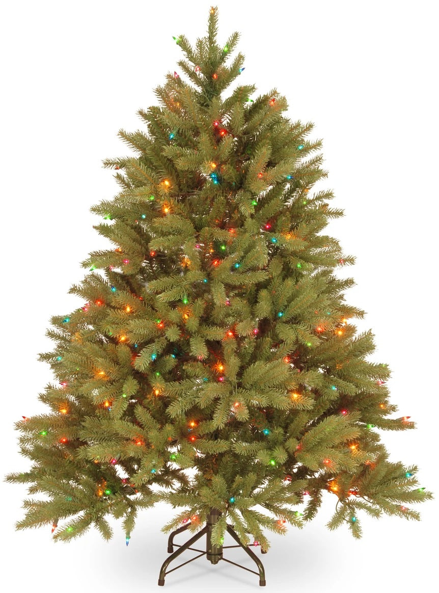 4.5 Foot Pre-Lit Artificial Christmas Tree - Majestic Spruce with Warm White LED Lights for Holiday Home Decor & Festive Celebrations