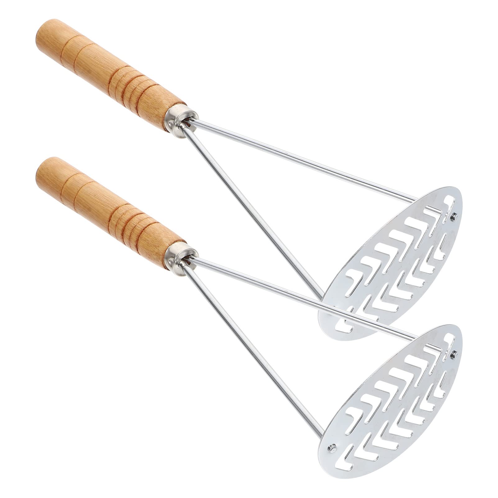HEALLILY 2-Piece Stainless Steel Potato Masher & Food Crusher - Multi-Functional Kitchen Tool for Mashing Potatoes, Vegetables & Fruits - Perfect for Homemade Purees, Baby Food & Baking (Ideal for Thanksgiving, Holiday Cooking & Everyday Meal Prep)