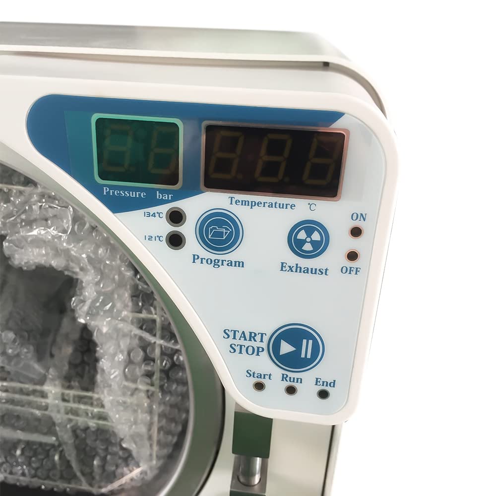 US Stock 16L Digital LCD Screen Steam Autoclave Sterilizer - Stainless Steel SU304 with Drying & Dual Control | Perfect for Dental Clinics, Tattoo Shops & Home Sterilization