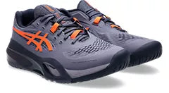 ASICS Men's Gel Resolution X Wide Tennis Shoes - Grayish Purple/Nova Orange - High-Performance Court Sneakers for Stability & Comfort on Hard Courts