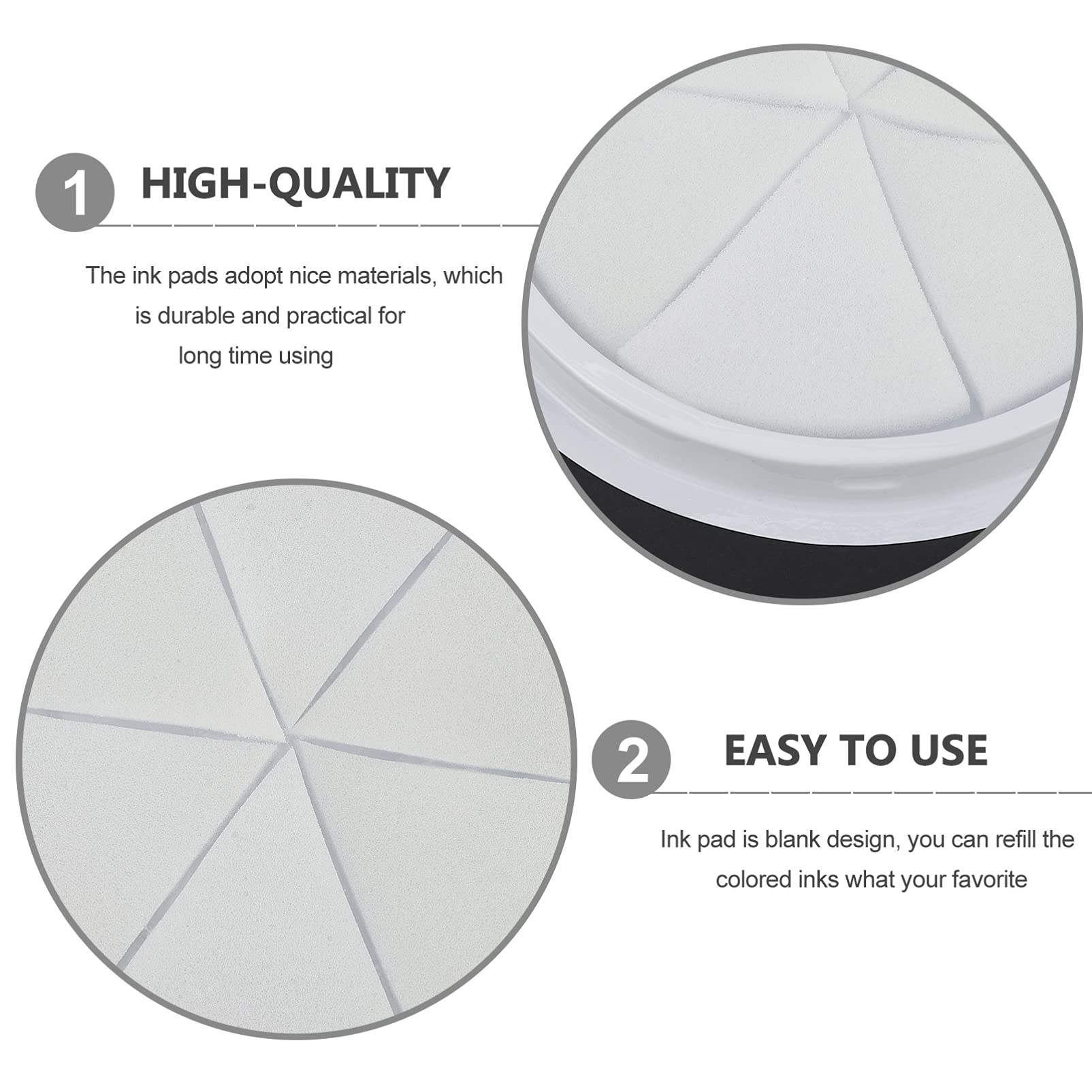 EXCEART 10-Pack Jumbo Blank Ink Pads for Finger Painting & Stamping - Round Colorless Rubber Oil Stamp Pads for Kids, DIY Crafts, Scrapbooking & Art Projects