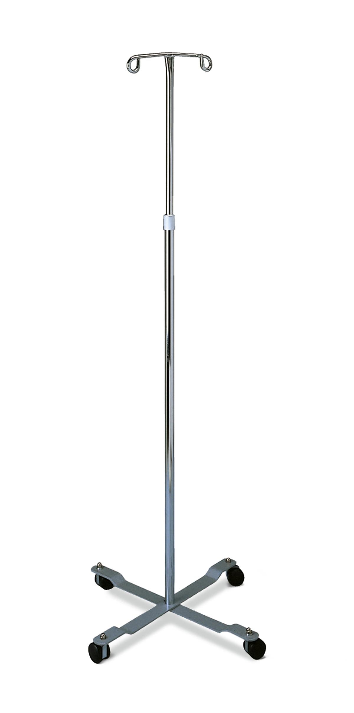 IV Pole with 2 Hooks and 4 Legs - Adjustable Medical IV Stand for Hospital, Clinic & Home Healthcare Use