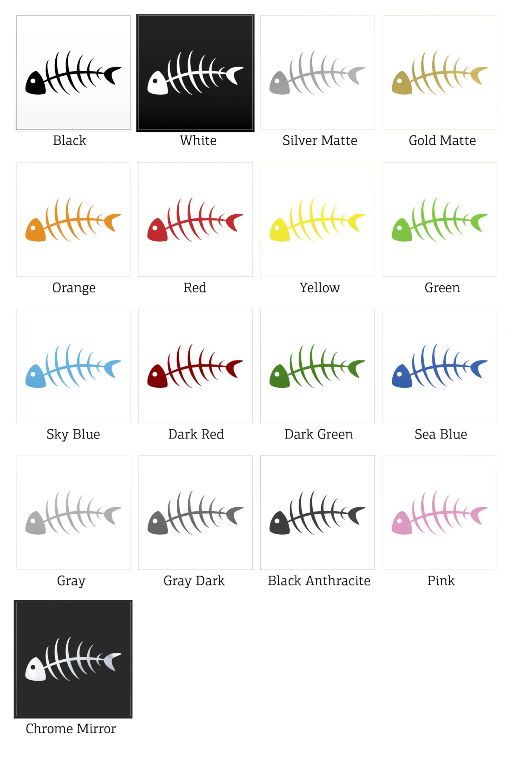 Waterproof White Fish Bones Skull Skeleton Decal Sticker for Laptop Tablet (3 x 1.38 Inches) - Durable Vinyl, Perfect for Laptops, Tablets, Notebooks & DIY Projects