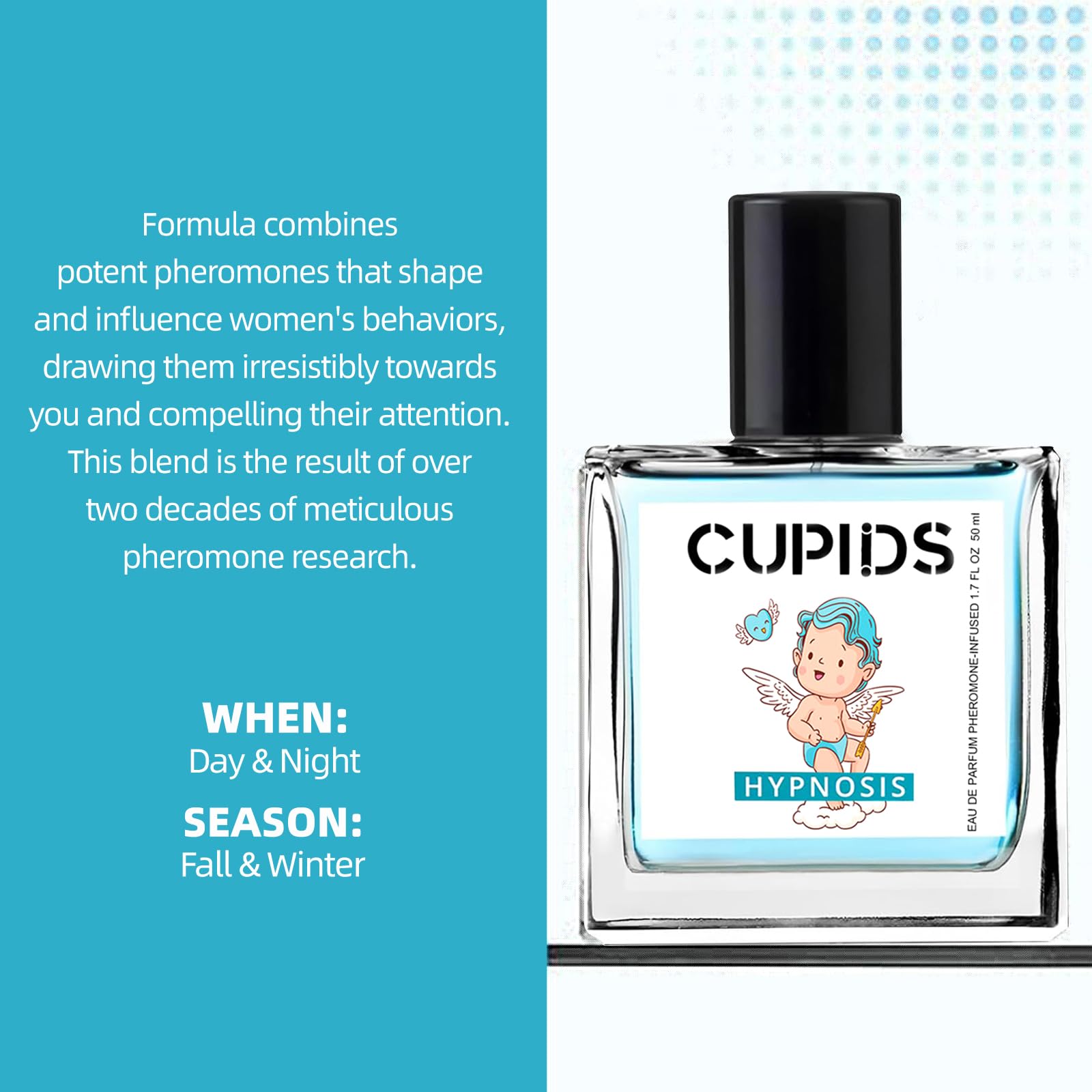 **Cupid Hypnosis 2.0 Cologne for Men – Pheromone-Infused Attraction Scent, Long-Lasting Fragrance (2-Pack) – Perfect for Date Nights, Special Occasions & Boosting Confidence**