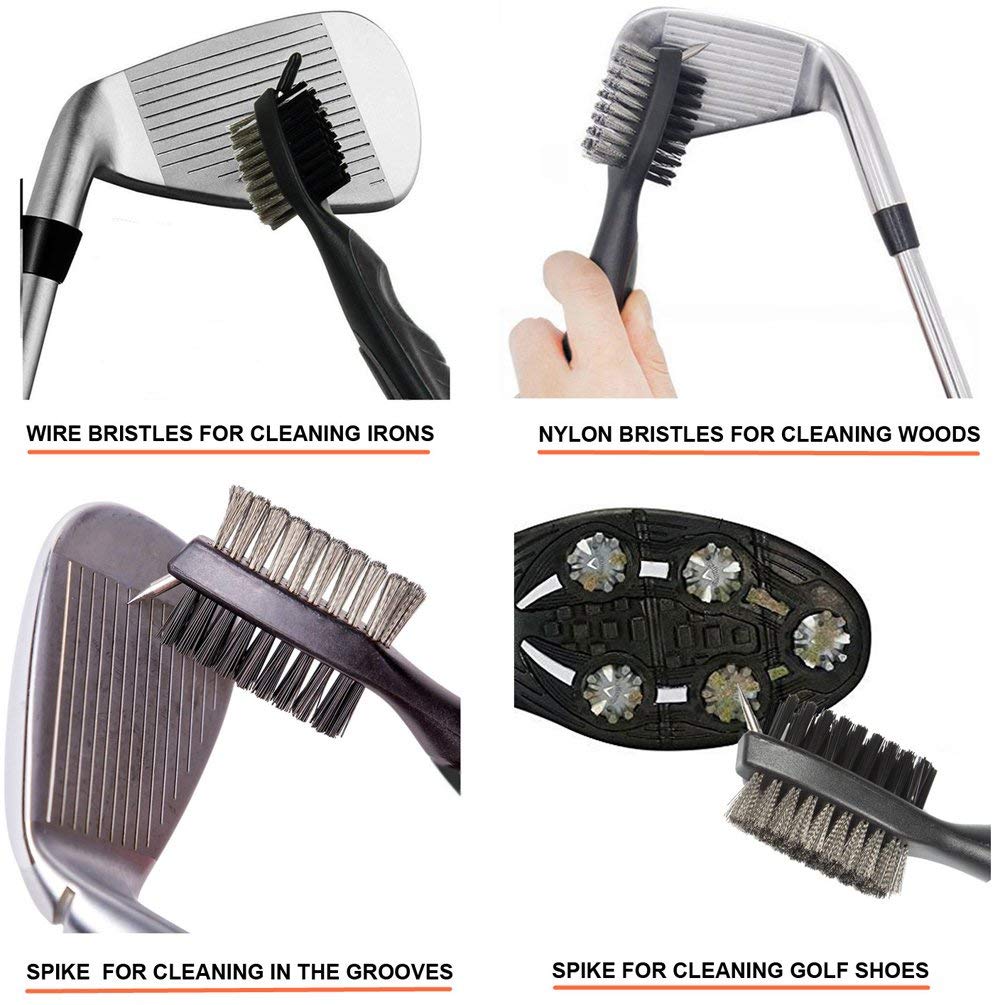 Premium 3-in-1 Golf Accessory Set - Metal Divot Repair Tool with Ball Marker, Retractable Club Groove Cleaner & Golf Brush | Perfect for Course Maintenance, Practice Sessions & Tournament Play