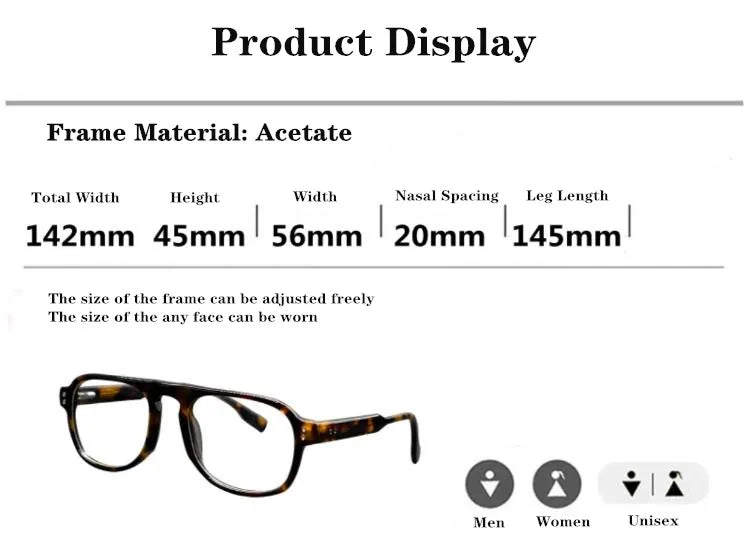 Aimee Unisex Full Rim Square Acetate Eyeglasses 14245 - Stylish & Durable Eyewear for Men & Women - Perfect for Work, Reading & Fashion Accessories