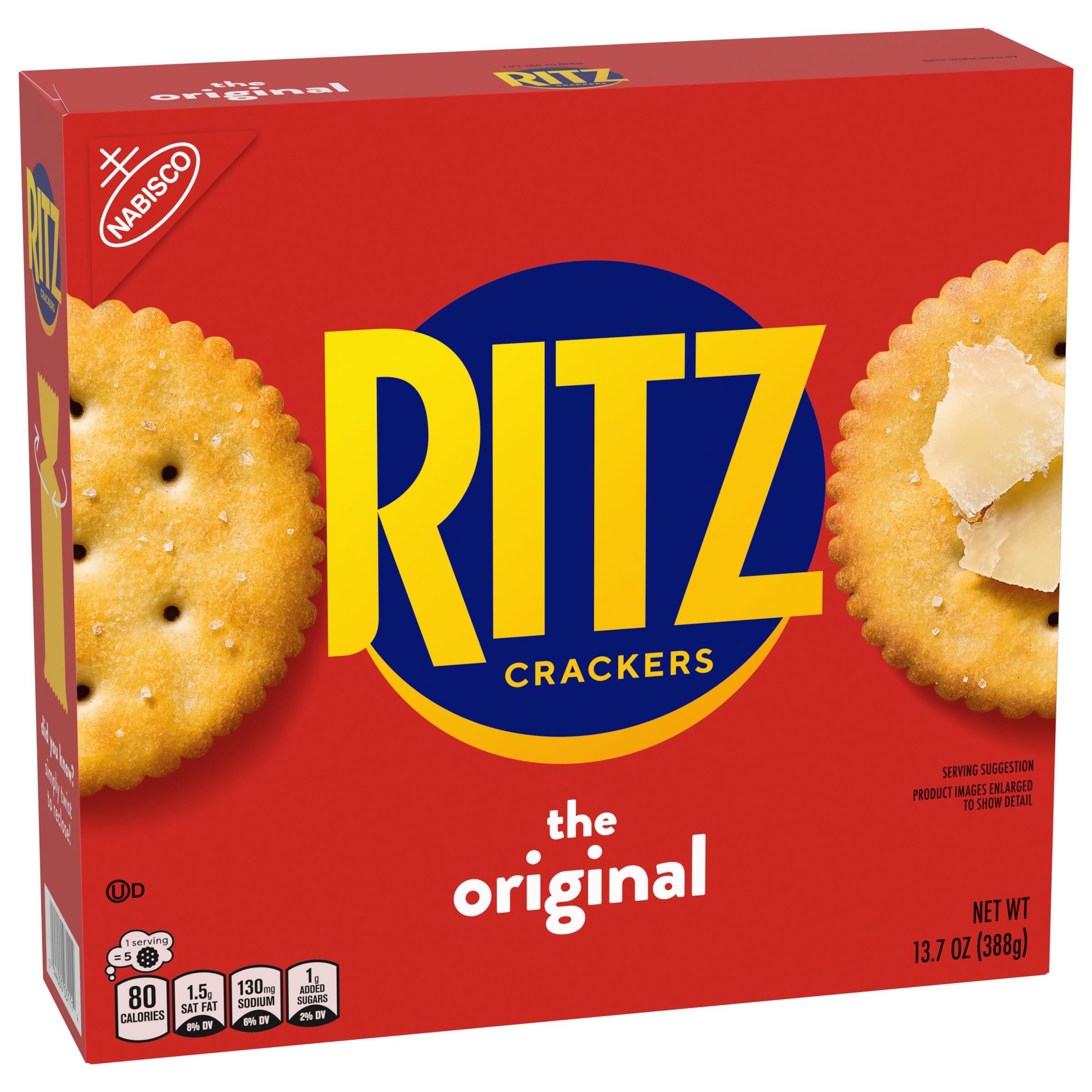 RITZ Original Crackers - Delicious Snacks for Kids & Adults - Perfect for Lunch Boxes, Parties & On-the-Go - 13.7 oz Pack - Crunchy Buttery Flavor for Snacking Anytime
