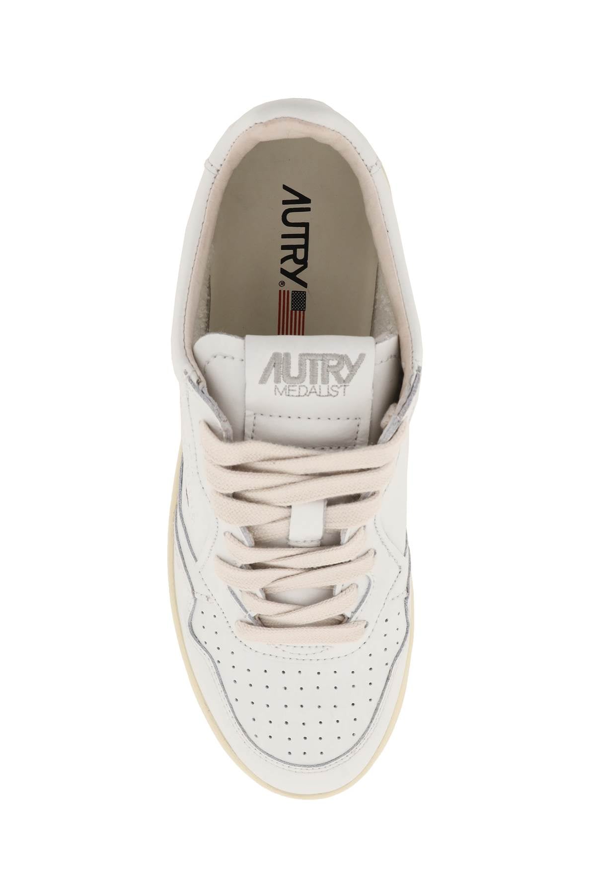 Autry Leather Medalist Low Top Sneakers for Men & Women - Classic White & Black Casual Shoes for Walking, Running & Everyday Wear