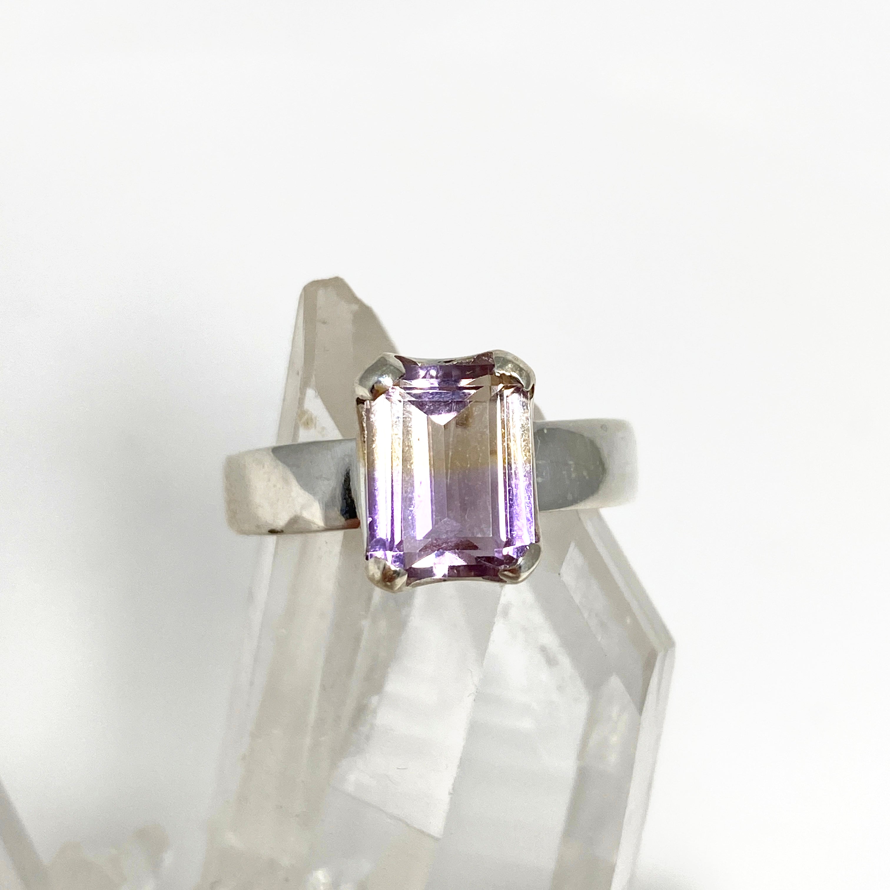 Stunning Ametrine Emerald Cut Faceted Ring PRGJ489 - Elegant Jewelry for Weddings, Anniversaries & Special Occasions