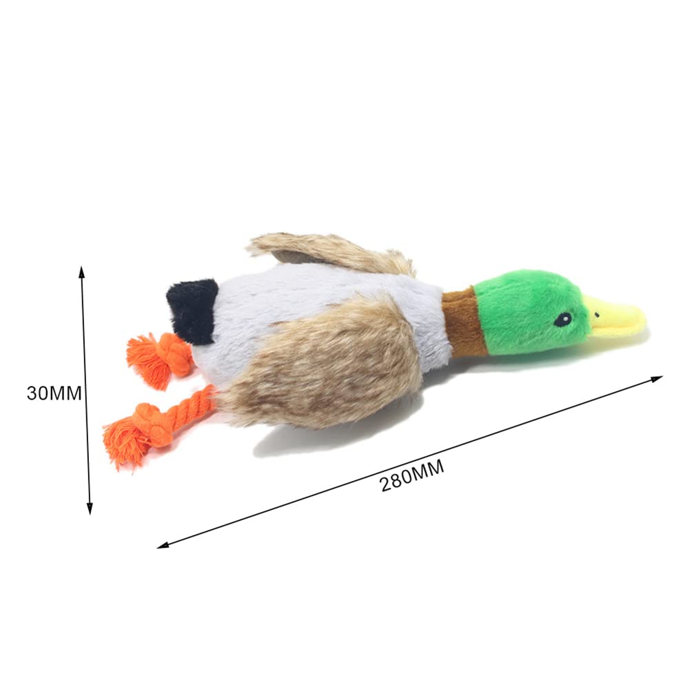 Durable Dog Toys for Aggressive Chewers - Tough Chew Proof Mallard Duck Plush Toy with Squeaker & Rope for Small to Medium Dogs - Perfect for Indoor Play, Outdoor Fetch & Teething Puppies
