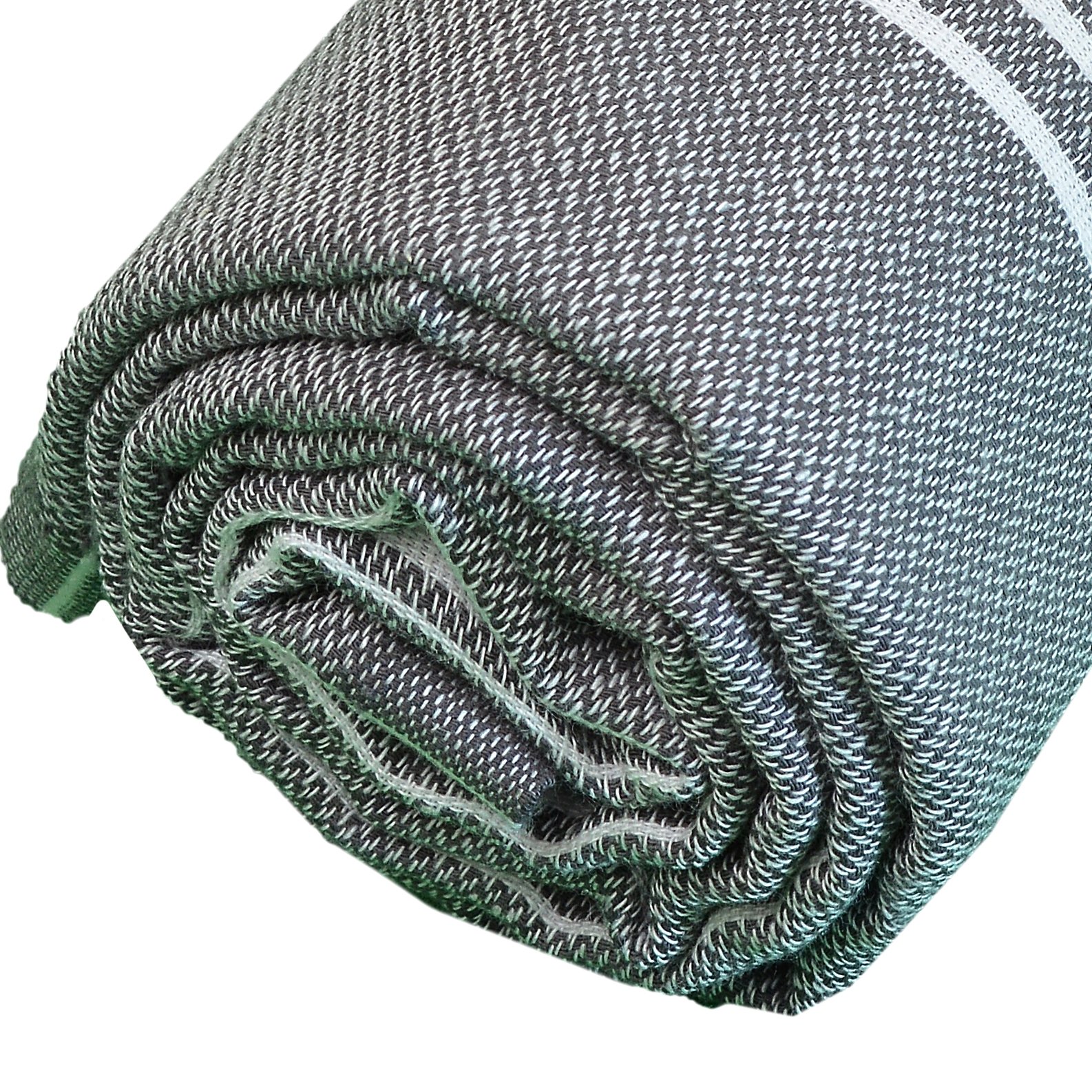 Premium 100% Cotton Turkish Beach Towel Set of 6 - Large 37x70 Inches, Quick-Dry, Sand-Free & Lightweight Peshtemal Towels for Beach, Pool, Travel & Yoga - Anthracite Color, Anatolia Collection by Bersuse
