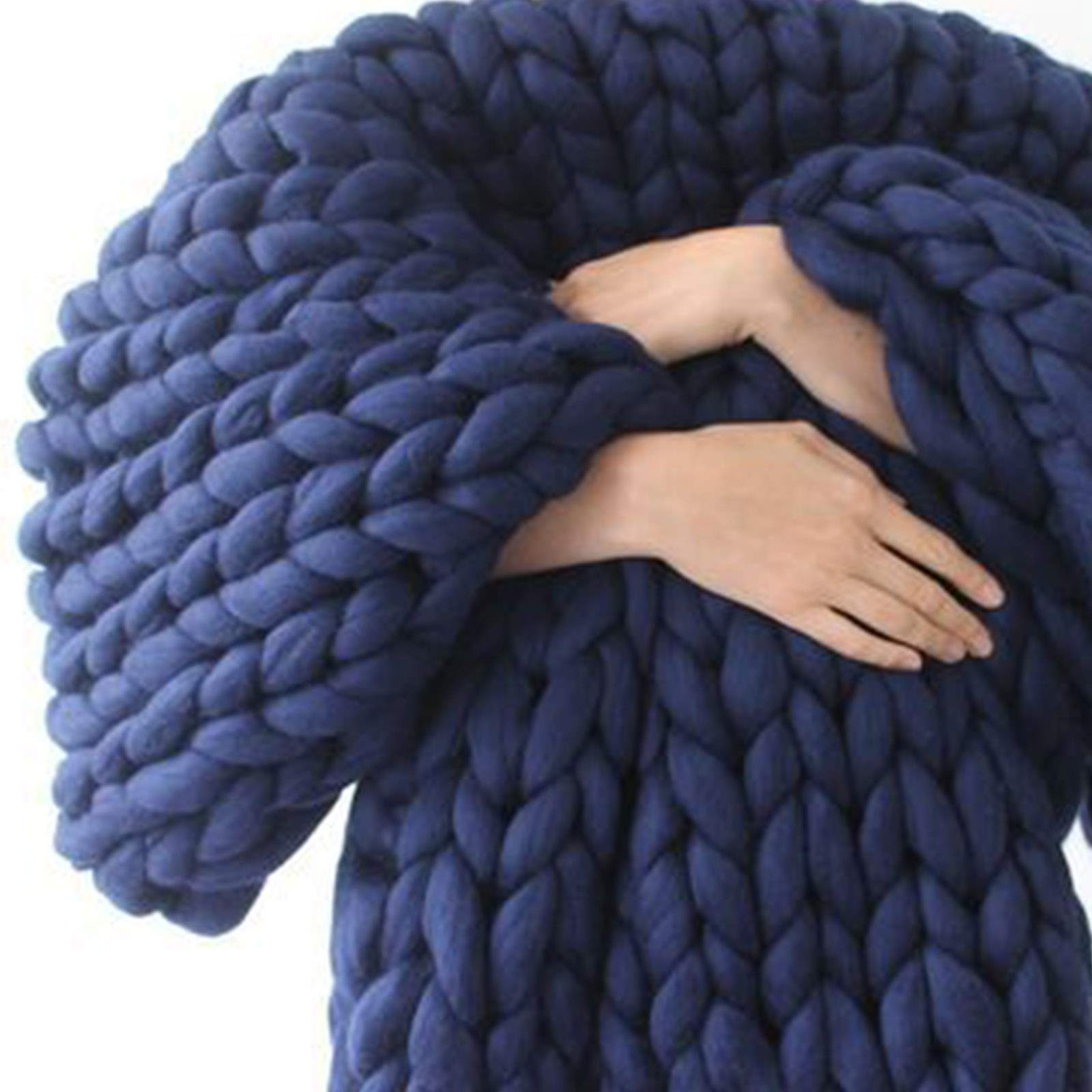 RPFF Ultra Soft Knitted Throw Blanket - Chunky Decorative Blanket for Bed, Couch & Sofa | Cozy Home Decor, Baby Crib & Stroller Accessory | 11 Color Options