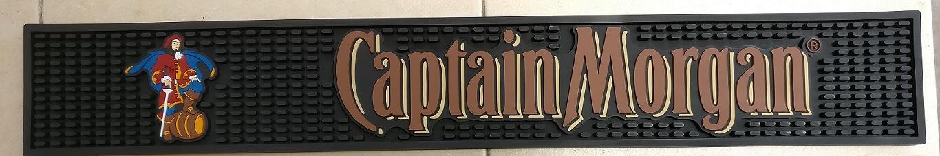Captain Morgan Spiced Rum Bar Mat - Non-Slip Professional Spill Drip Mat for Countertops & Rails - Perfect for Home Bars, Pubs, and Mixology Stations
