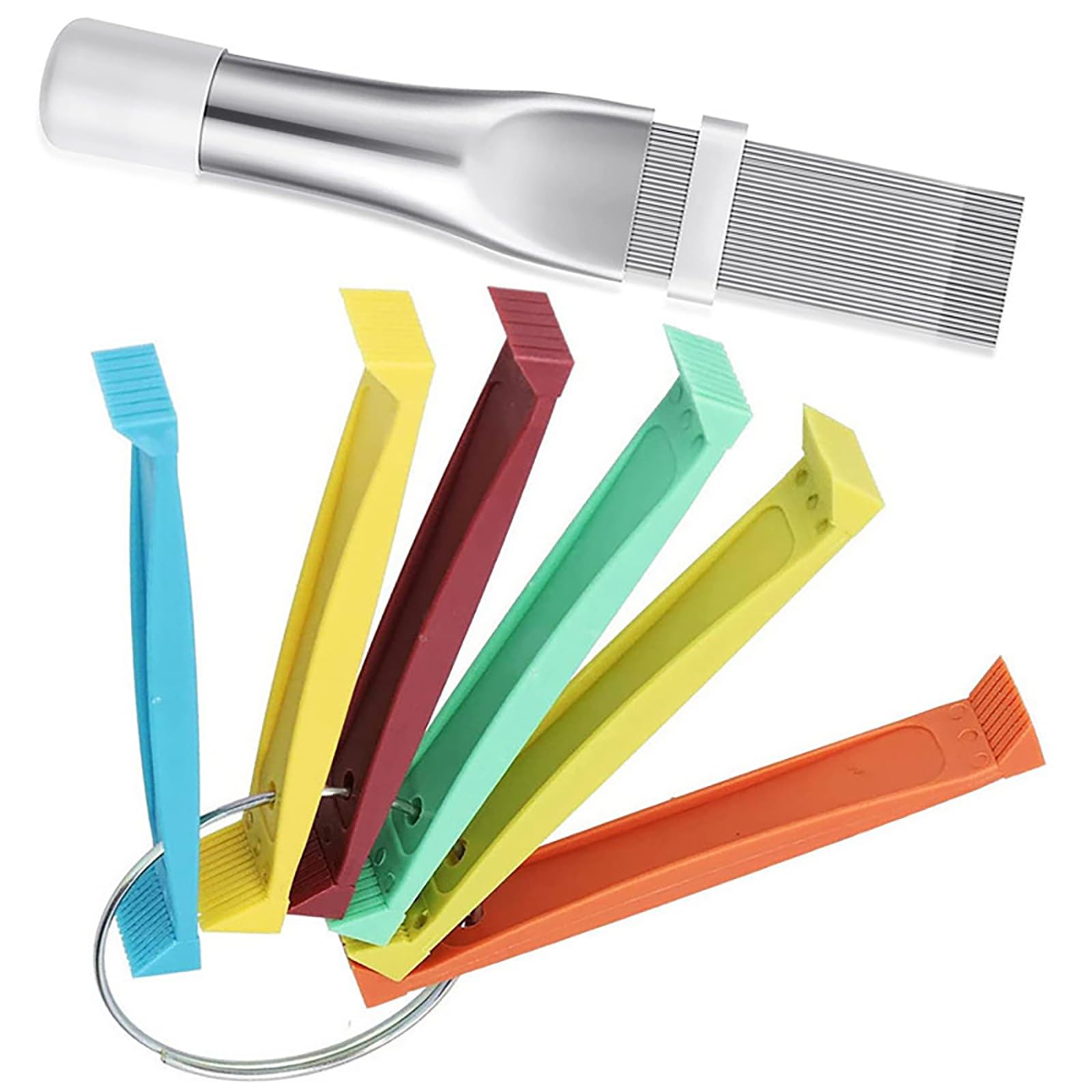 2PCS Car AC Fin Comb Tool - ABS & Stainless Steel Radiator Cleaner for Most Vehicles - Engine Cooling Maintenance