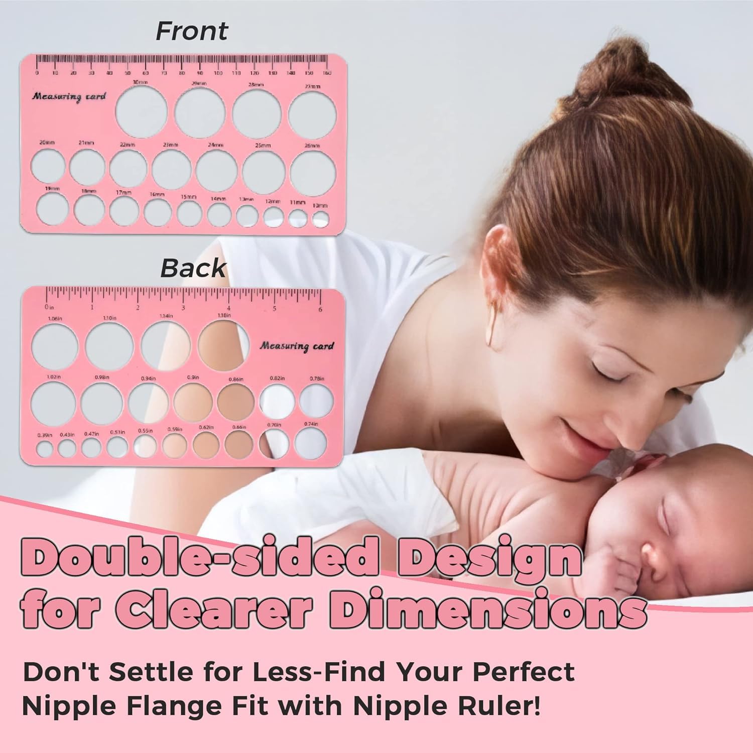 3-Piece Silicone Nipple Ruler Set - Soft Flange Sizing Measurement Tool for Breast Pumps | Accurate Nipple & Breast Flange Measuring Kit | Essential for New Mothers & Nursing Comfort