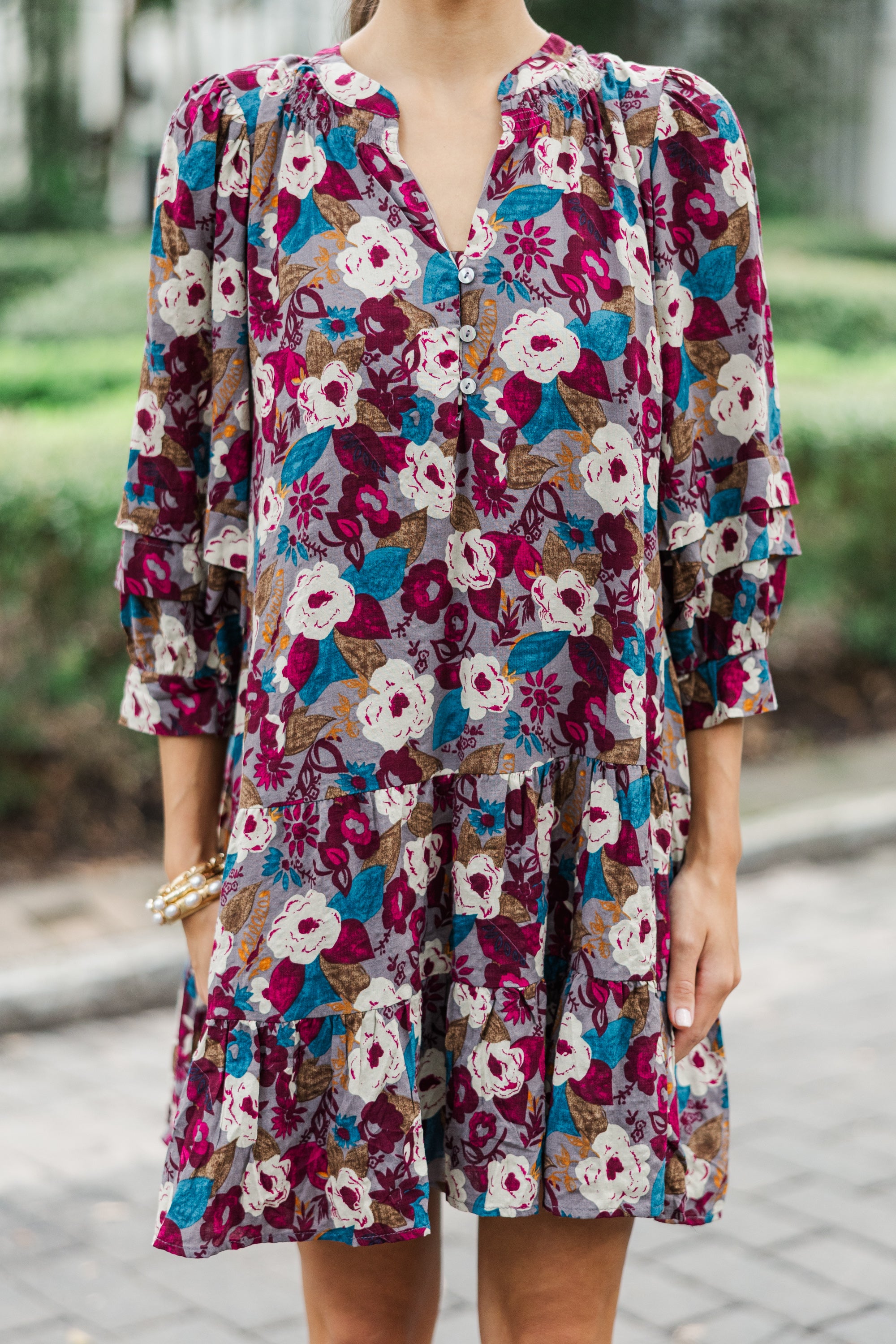 Elegant Burgundy Red Floral Print Dress for Women - Perfect for Summer Parties, Weddings & Date Nights