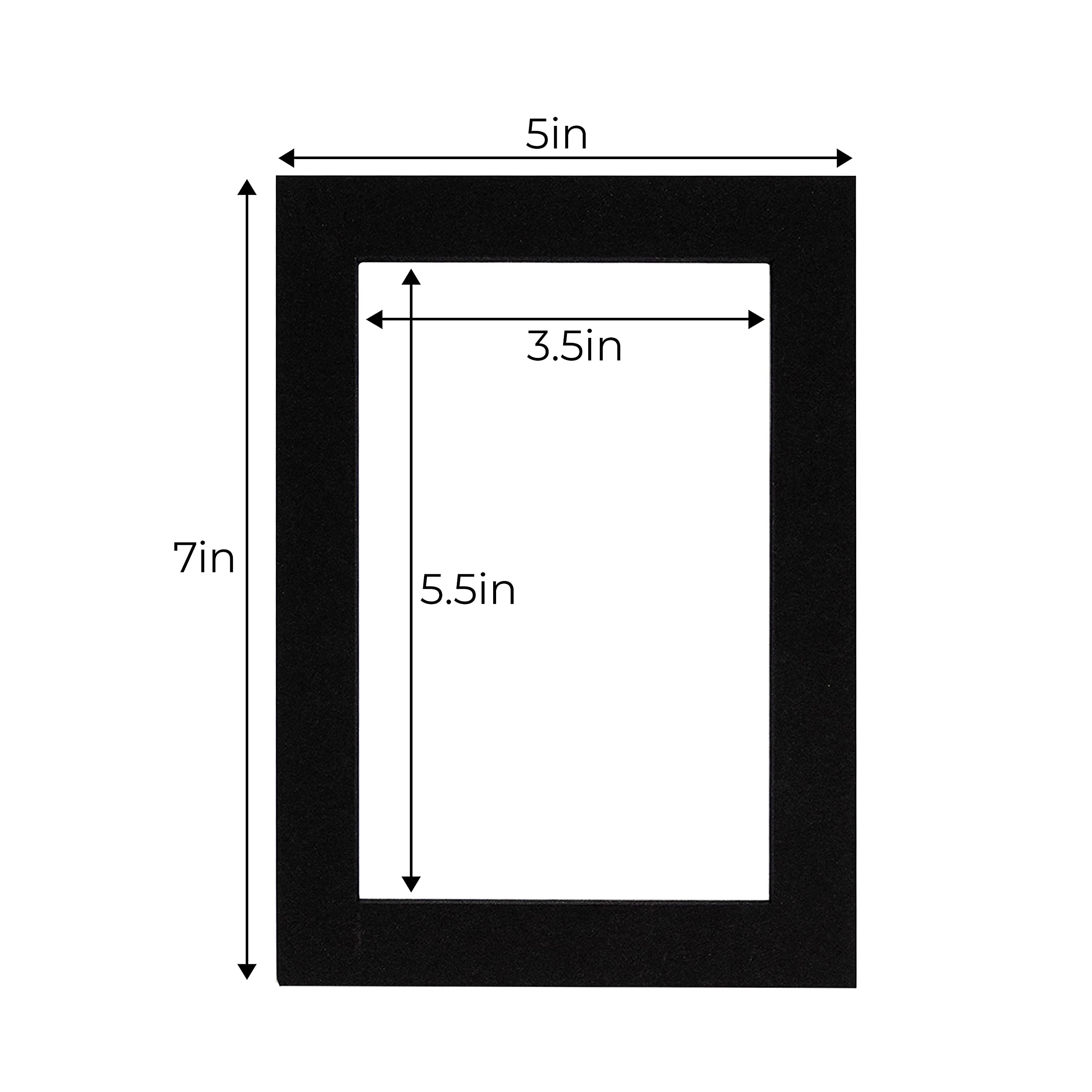 Black Acid-Free 5x7 Picture Frame Mat with Bevel Cut for 4x6 Photos - Fits Standard 5x7 Frames - Includes Protective Bag & Backing Board - Perfect for Home Decor, Photo Displays & Gift Presentations