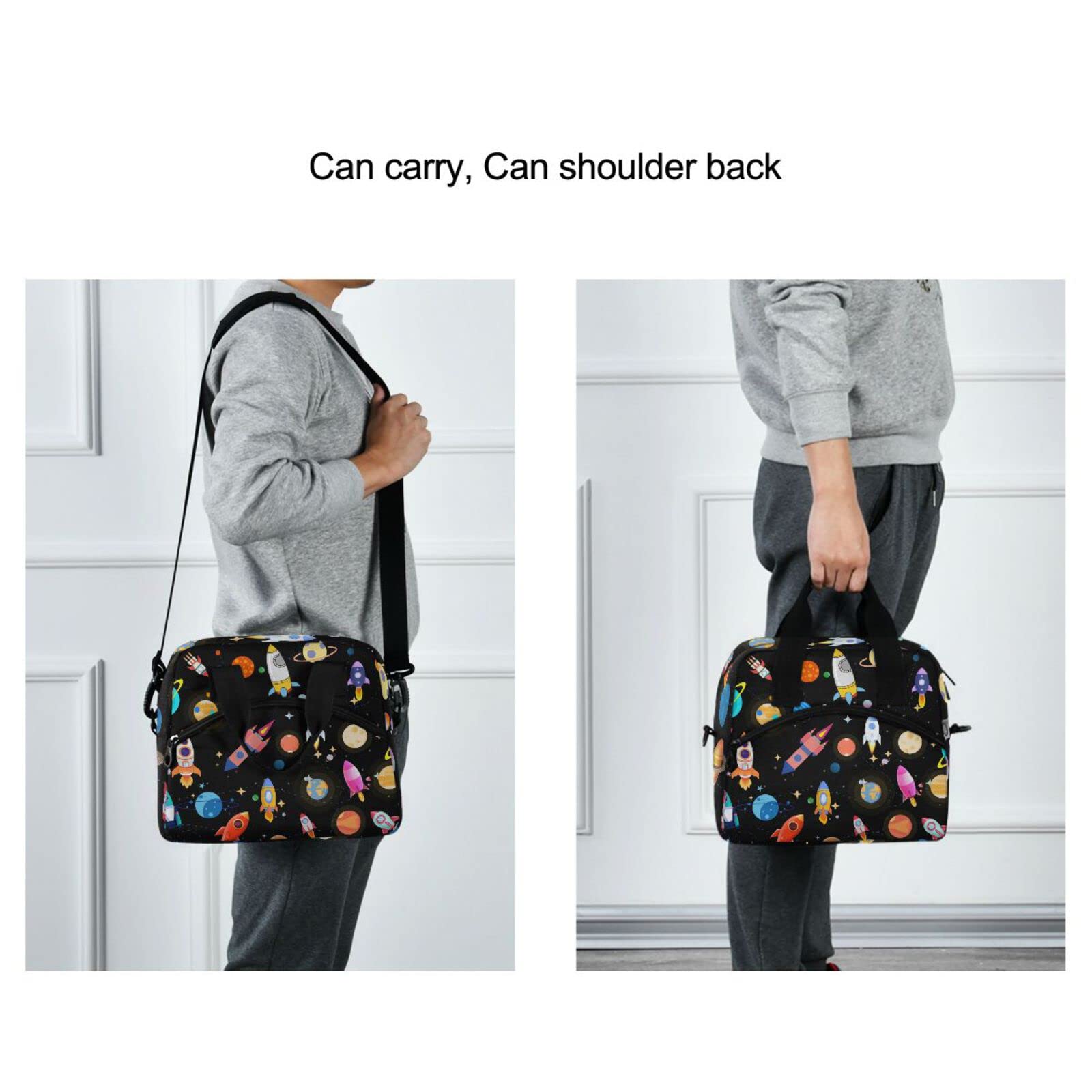 **CBBYY Planet Rocket Insulated Lunch Bag for Women & Men - Reusable Thermal Lunch Box with Adjustable Shoulder Straps - Perfect for Work, School, Picnic & Outdoor Activities**