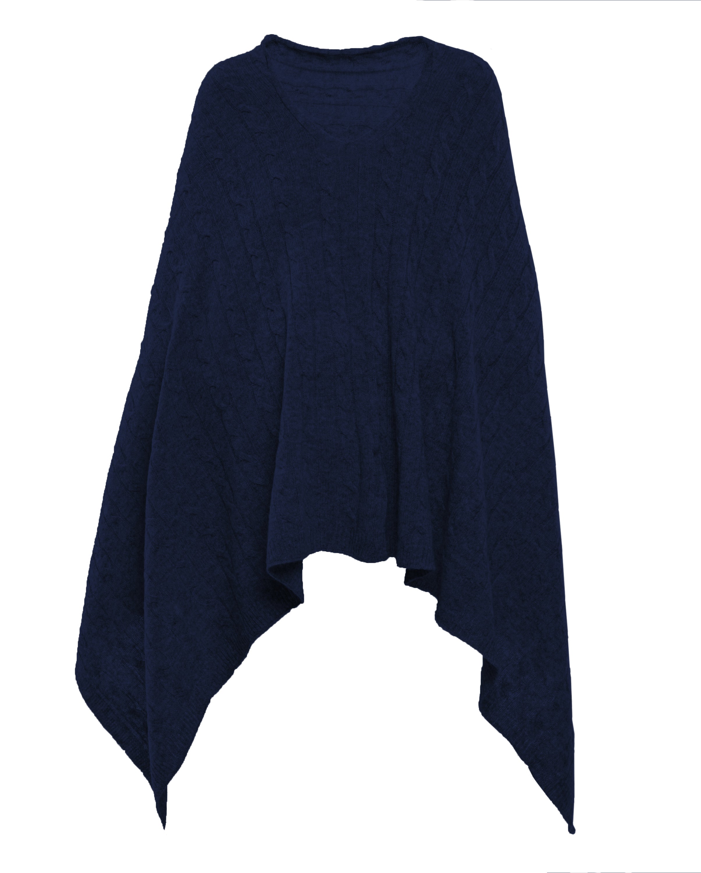Luxury Women's Pure Cashmere Cable Knit Poncho - Soft & Warm Winter Shawl Wrap - Perfect for Fall, Winter & Holiday Outfits (Charcoal Grey)