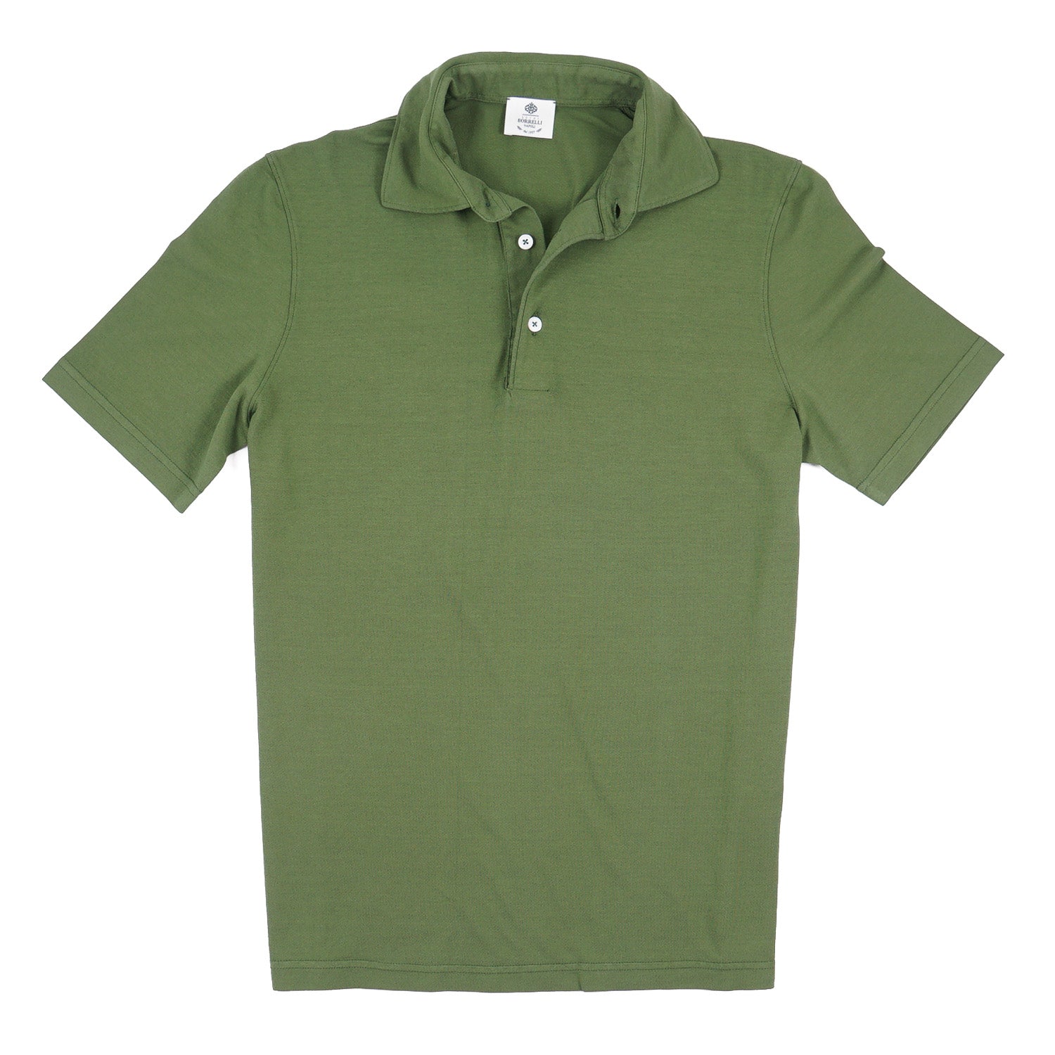 Luigi Borrelli Men's Slim Fit Cotton Polo Shirt - Breathable Casual Short Sleeve Top for Golf, Business & Summer Outfits