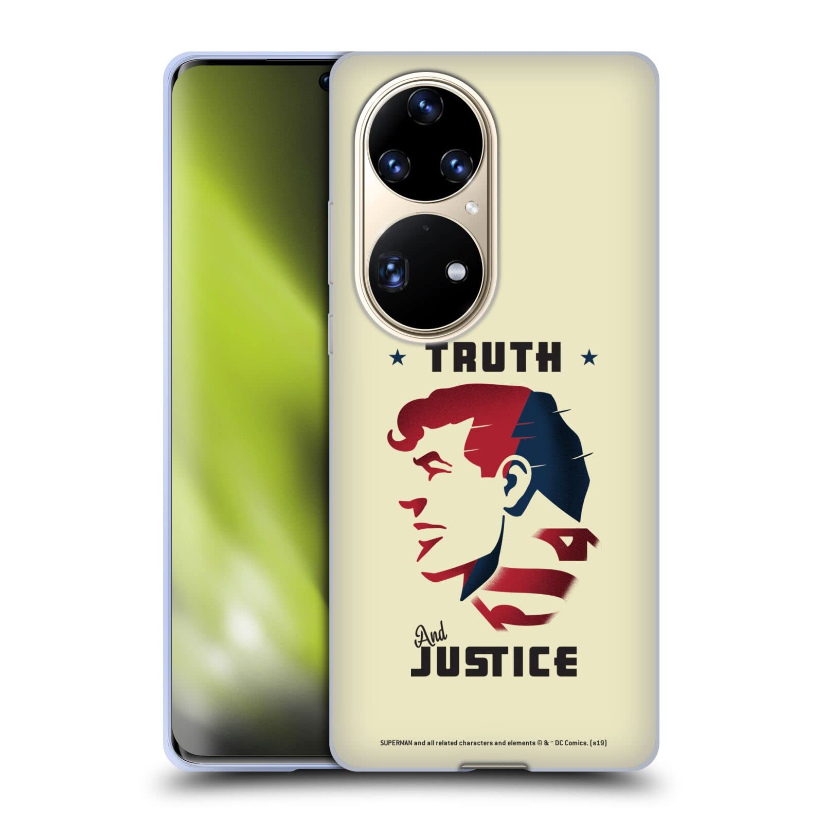 Head Case Designs Superman DC Comics Truth and Justice Soft Gel Case for Huawei P50 Pro - Officially Licensed Durable Protection for Everyday Use