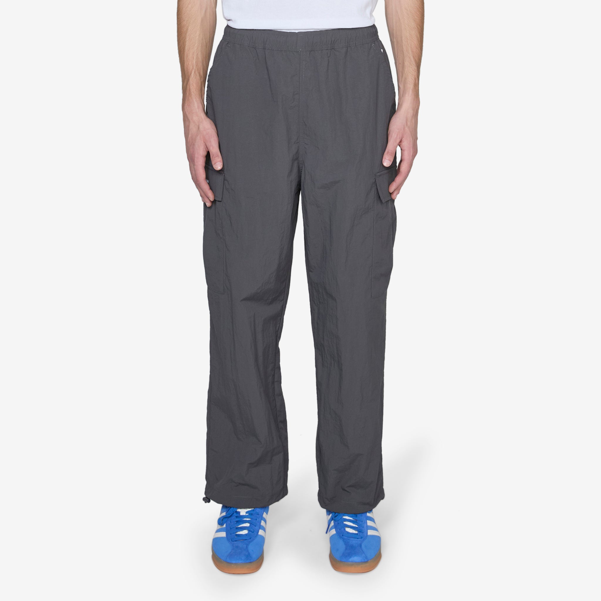 Men's Cargo Track Pants - Charcoal Gray Joggers with Side Pockets | Comfortable Workout & Lounge Pants for Gym, Running, and Casual Wear