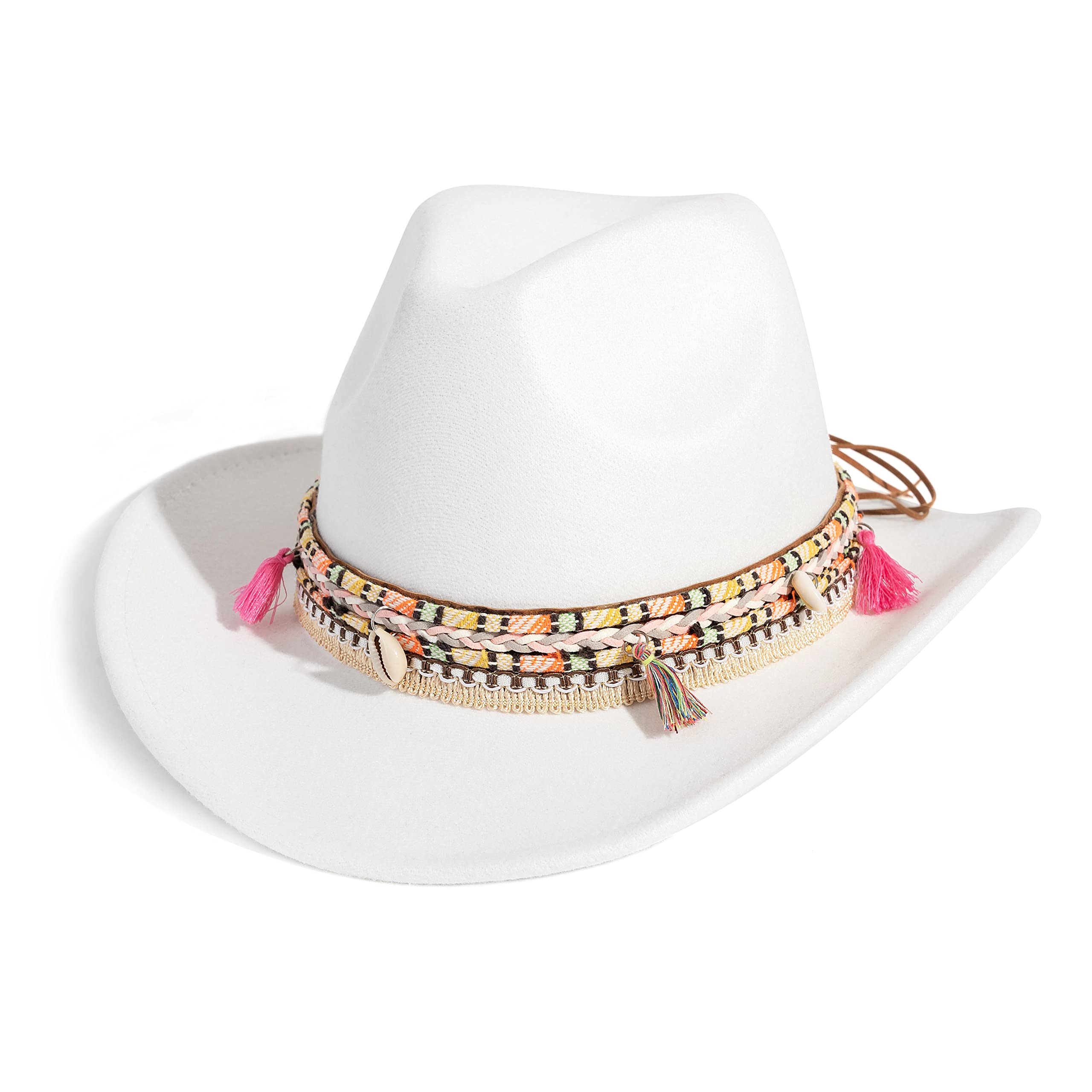 Stylish Western Cowboy & Cowgirl Hat for Women & Men - Adjustable Fedora Hat with Belt - Perfect for Rodeo, Country Music Festivals & Outdoor Adventures