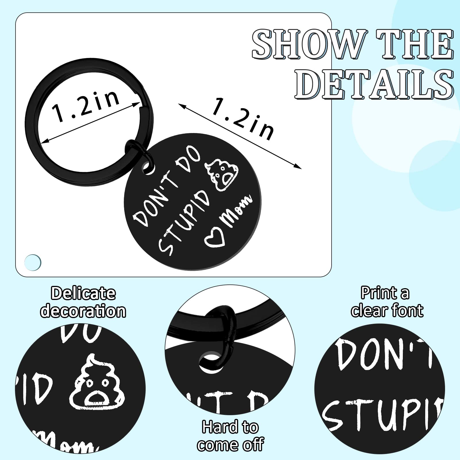 PLwelth Funny Keychain - Cute Gift for Women, Mom, Daughter & Son - Perfect for Mother’s Day, Birthday & Christmas - Great for Everyday Use, Car Keys & Purse Accessories