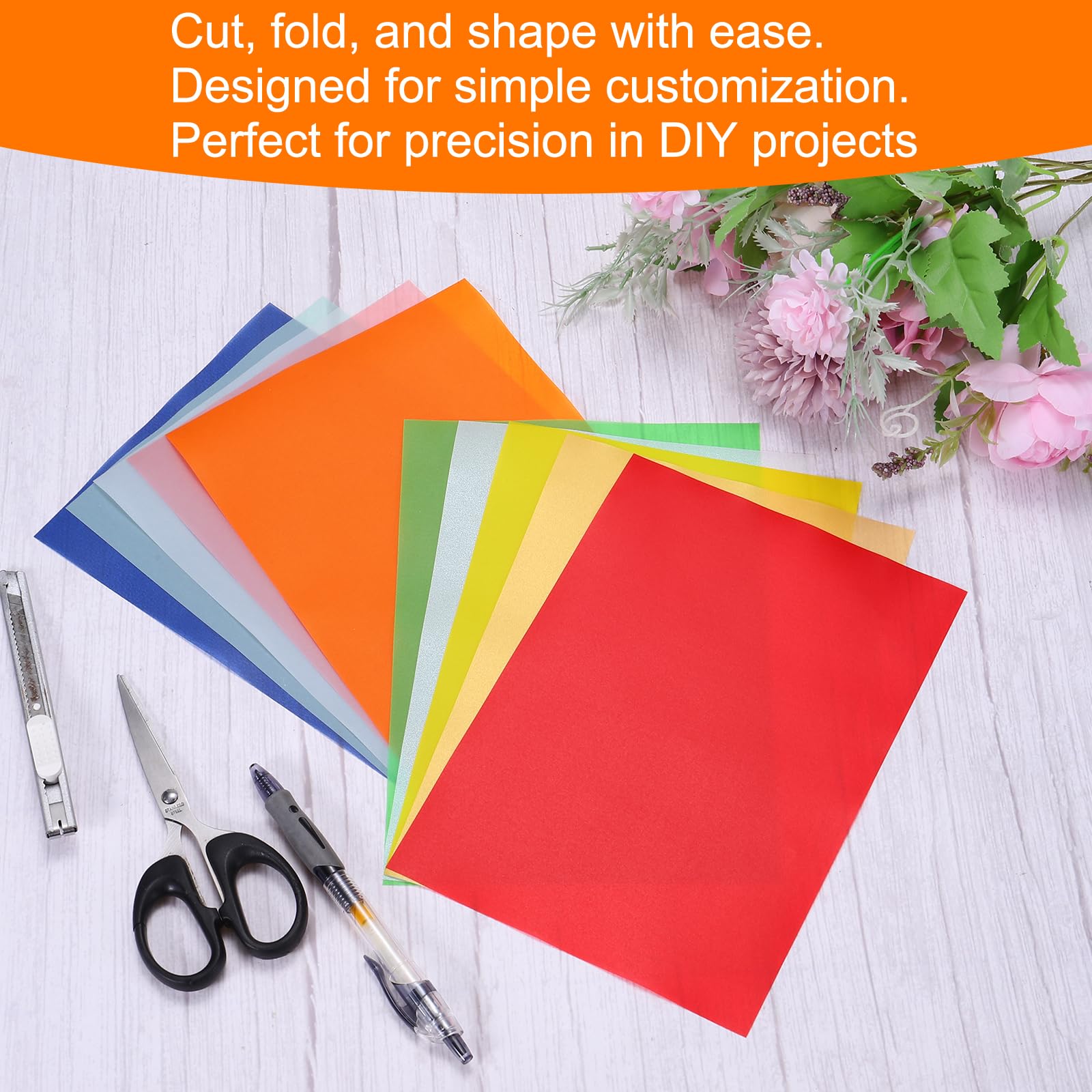 Premium MECCANIXITY Colored Vellum Paper - 40 Sheets Gold Transparency 8.3