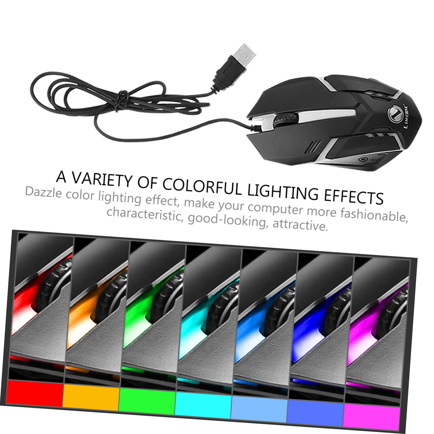 Uonlytech RGB Gaming Keyboard and Mouse Set - Backlit Wired USB Keyboard & Mouse Combo for PC, Laptop, Desktop - Perfect for Gaming, Office Work & Typing