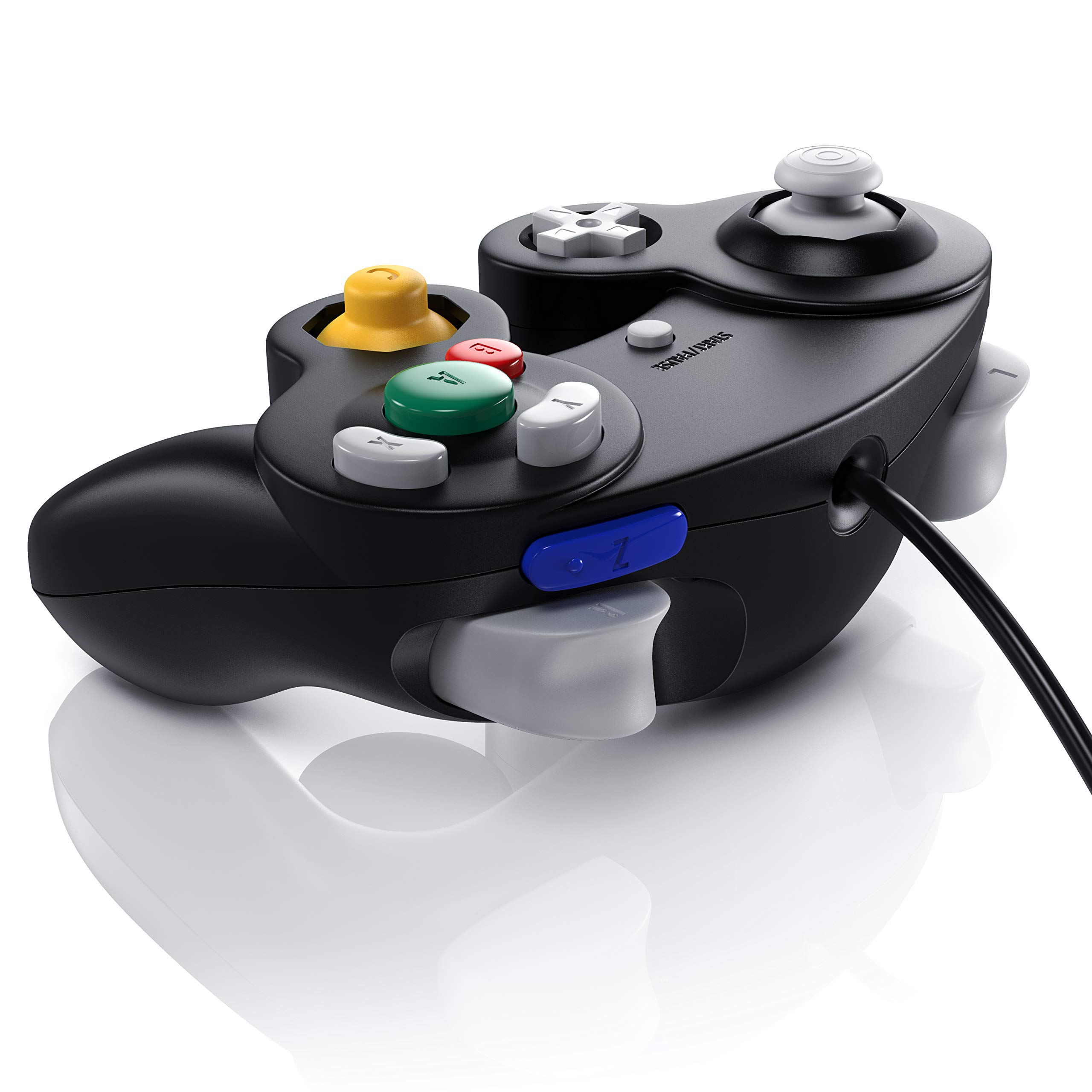 CSL Wireless GameCube Controller for Nintendo Wii & Wii U - Black with Vibration Feedback - Perfect for Super Smash Bros, Mario Kart & Retro Gaming
