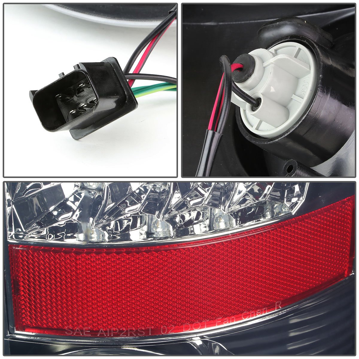 Auto Dynasty LED Tail Lights for 2002-2006 Dodge Ram 1500/2500/3500 - Smoked Lens Brake Reverse Lamps (Pair) - Left & Right Side Chrome Housing - Upgrade Your Truck's Style & Night Visibility for Safer Driving