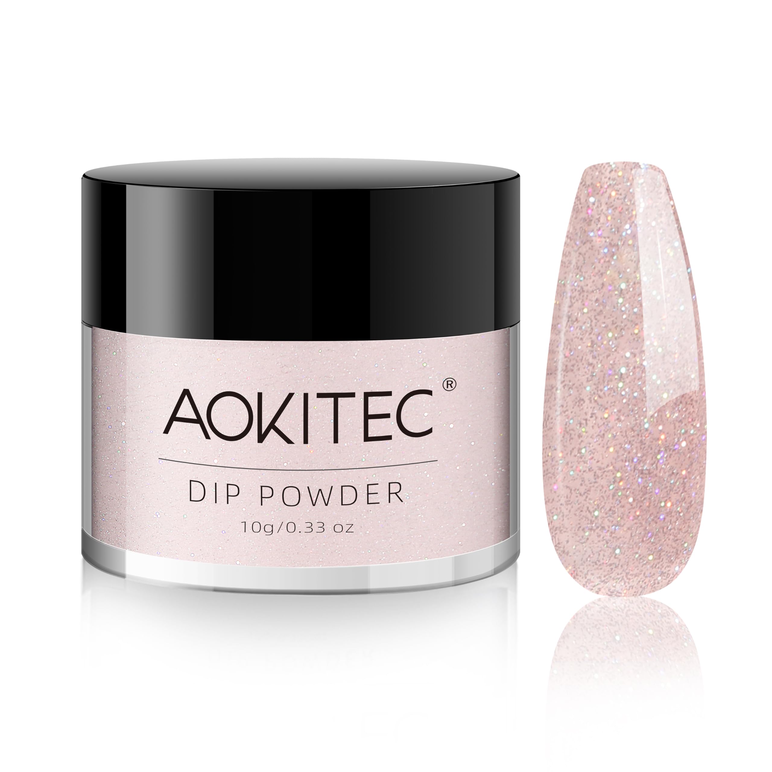 **Aokitec Glitter Jelly Pink Dip Powder - 1Oz Sweet Color Nail Dip Powder for Professional & DIY Nail Art, French Manicure, No UV Lamp Needed - Perfect for Salon, Home, Parties & Special Occasions**